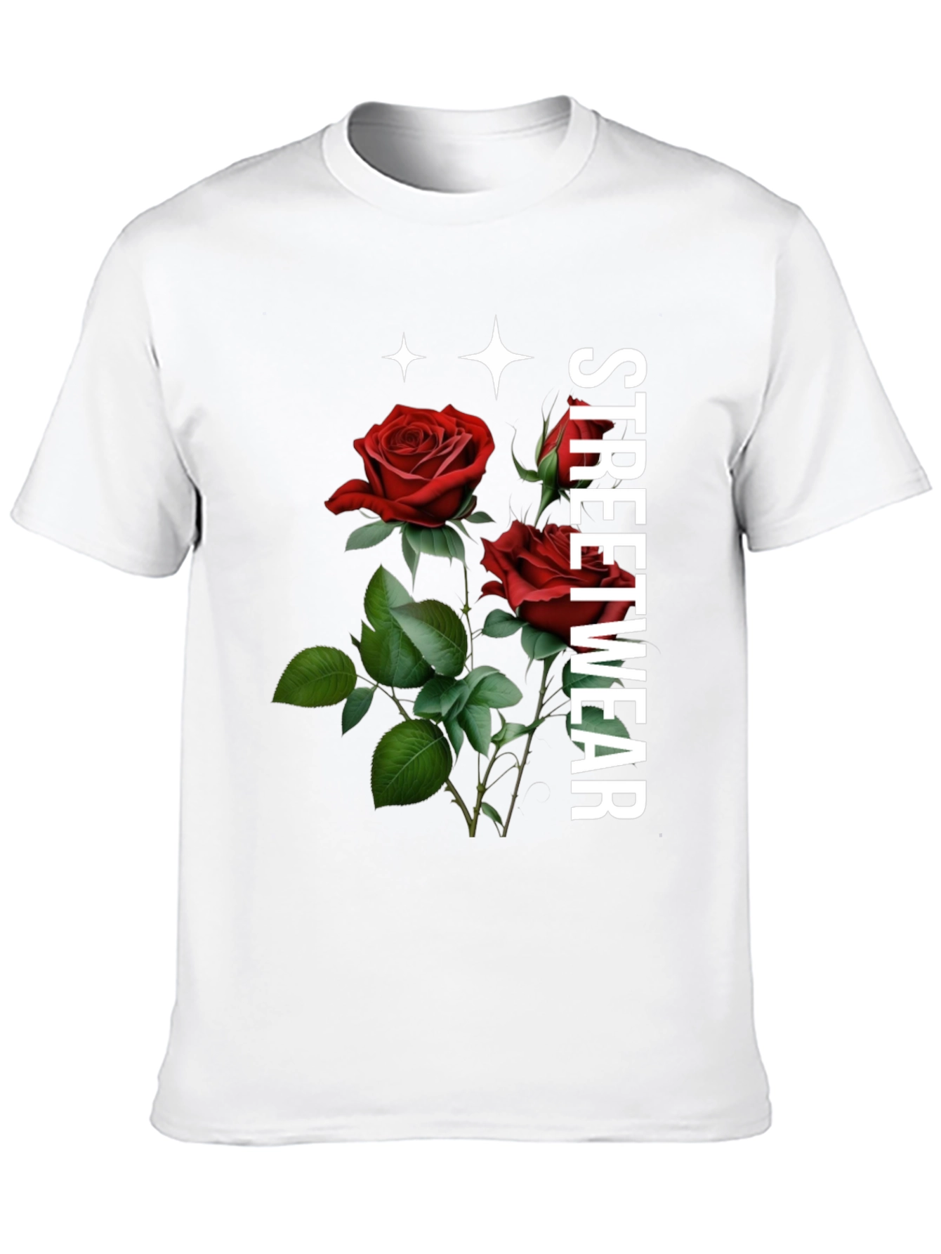 Black Streetwear Rose Graphic Tee - Classic Black view 10