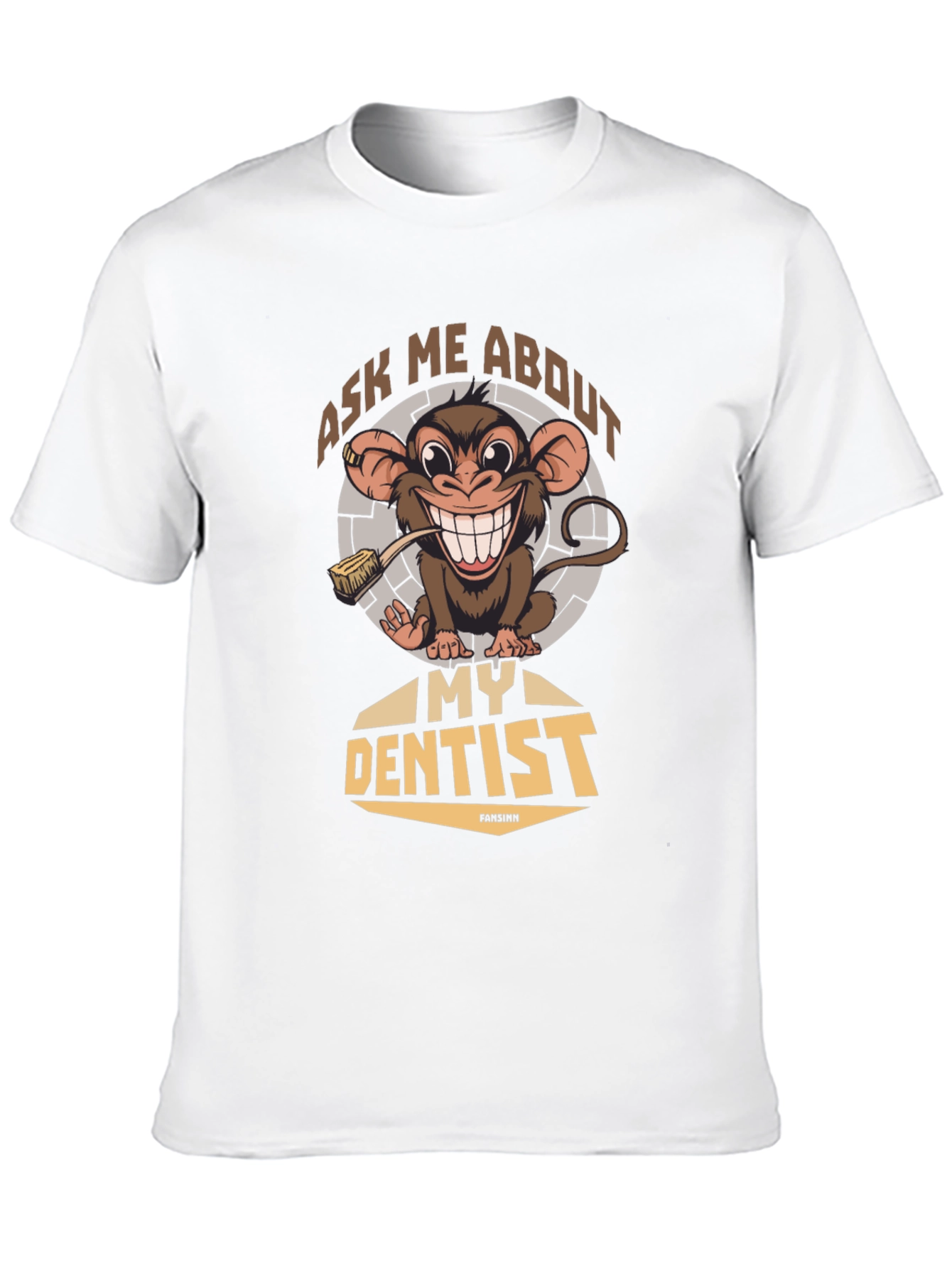 Black Funny Monkey Dentist T-Shirt - Ask Me About My Dentist view 10
