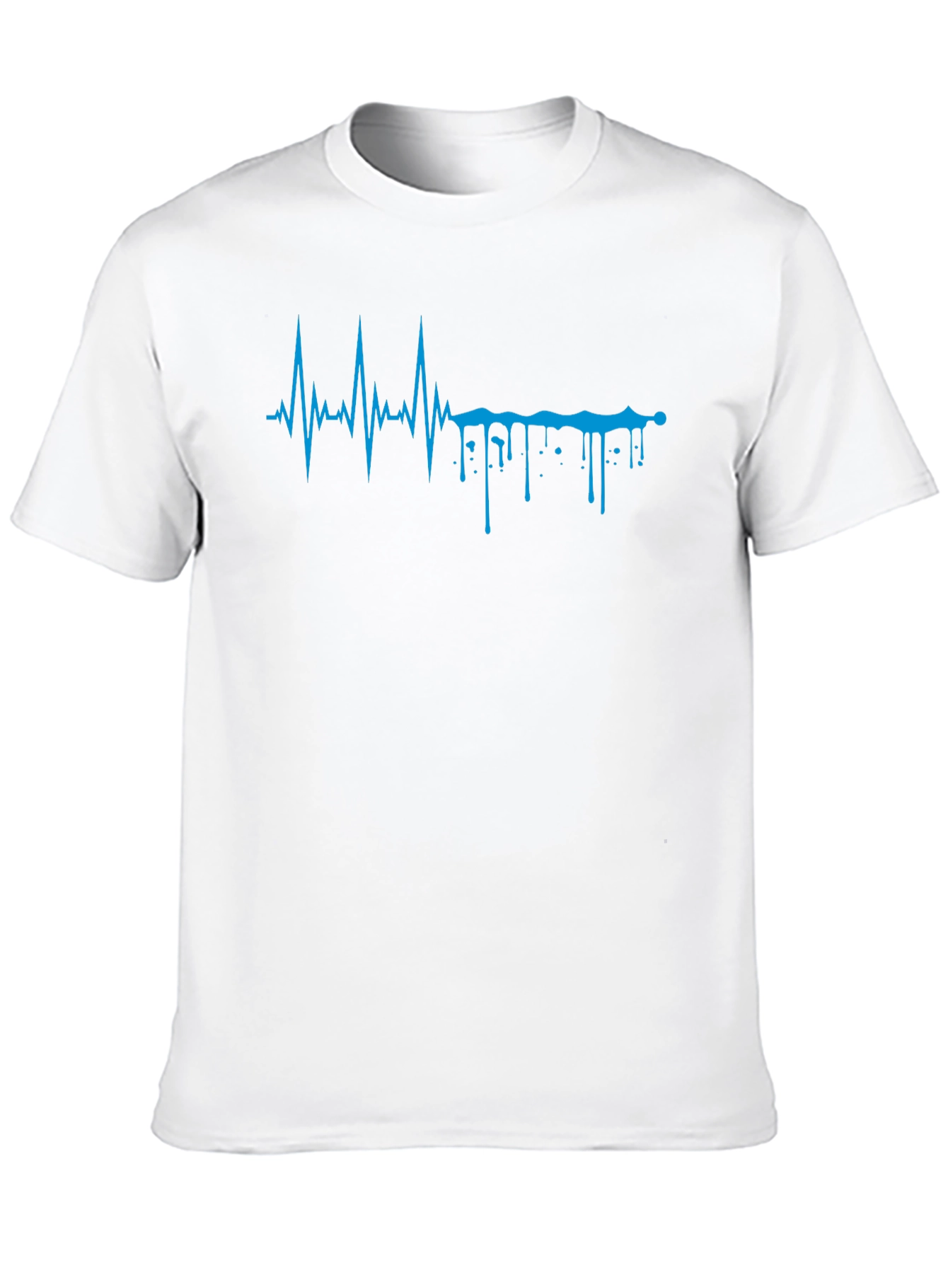 Black Heartbeat Drip Graphic Tee - Modern Design view 10