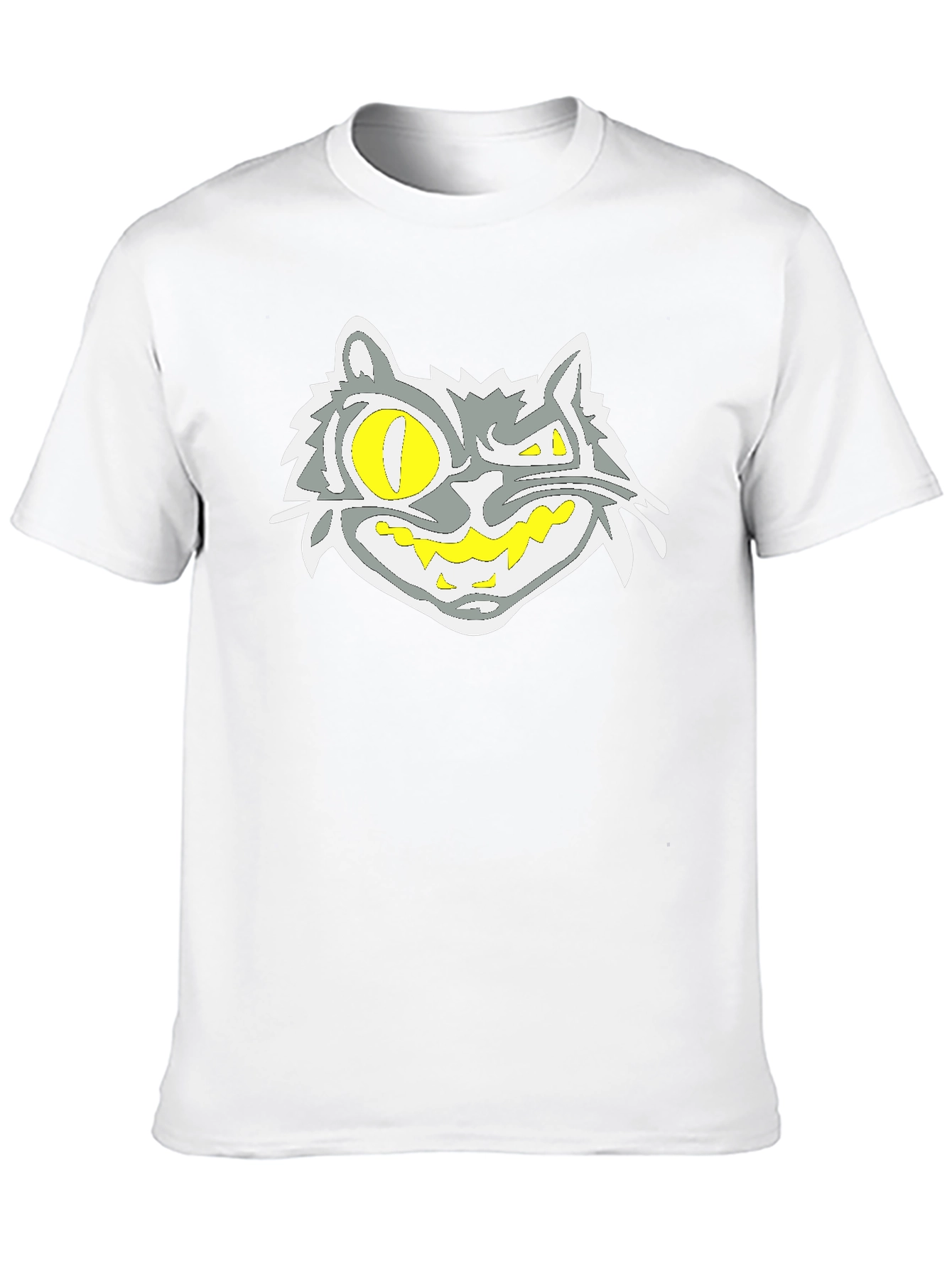 Black Grinning Cat Graphic Black Tee view 10