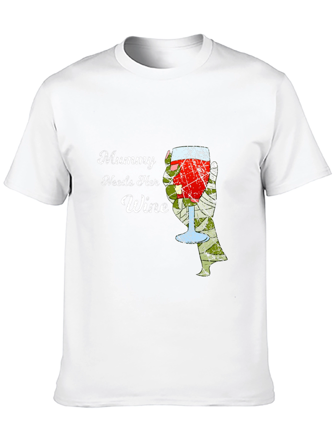 Black Mummy Needs Wine Graphic Tee - Novelty T-Shirt view 10