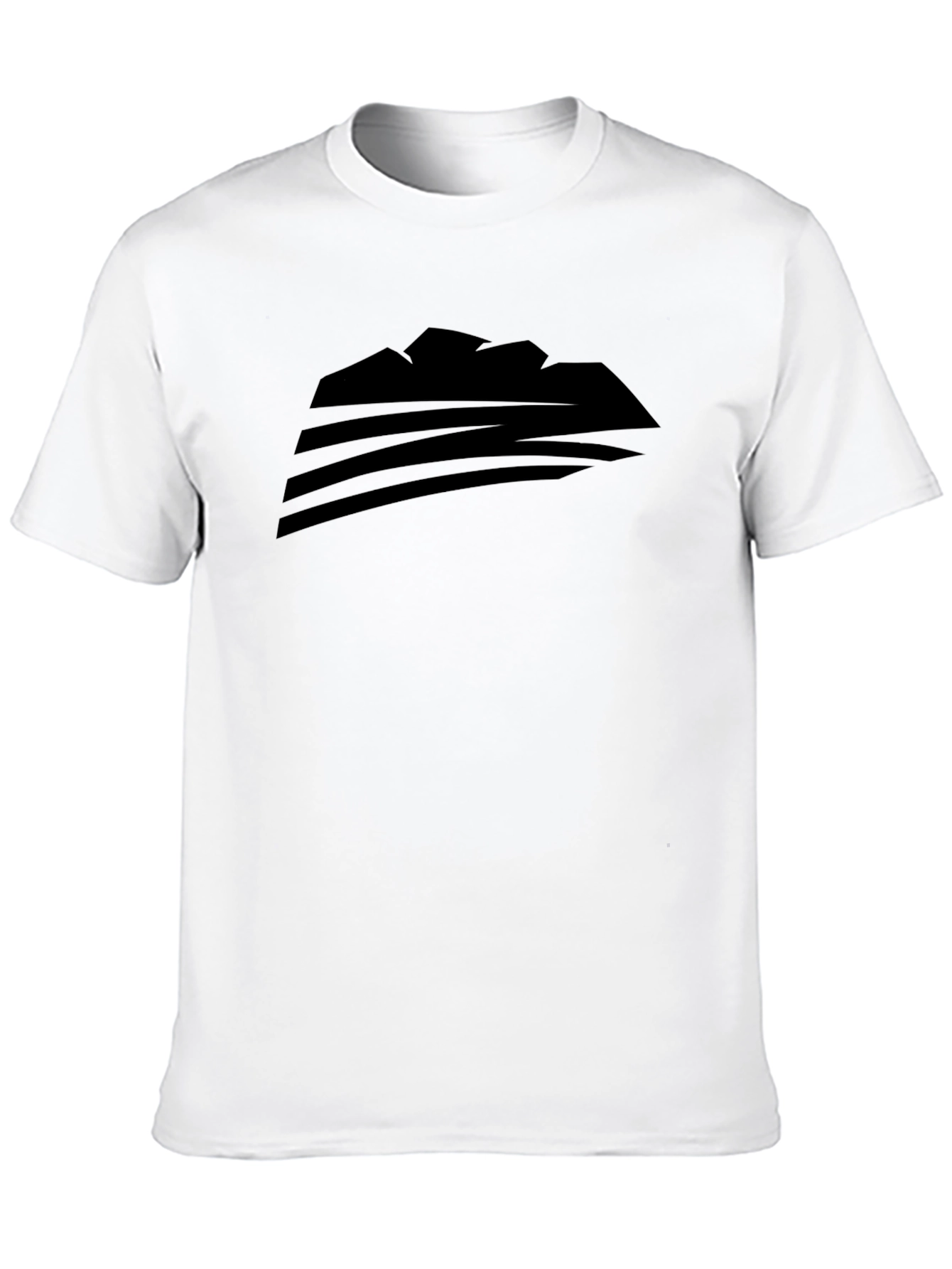 Black Abstract Mountain Graphic Men's Black T-Shirt view 10