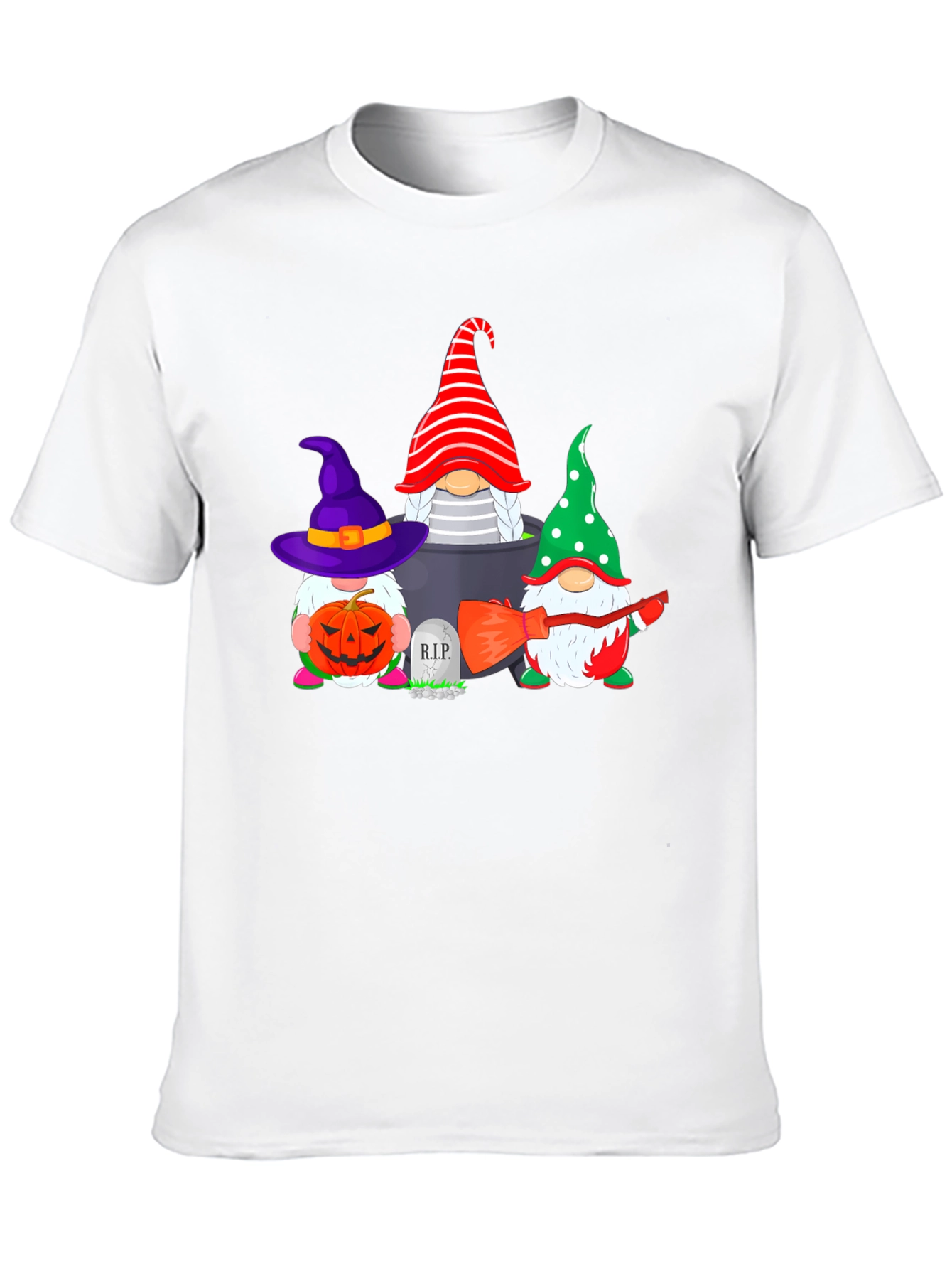Black Halloween Gnomes Black T-Shirt view 10
