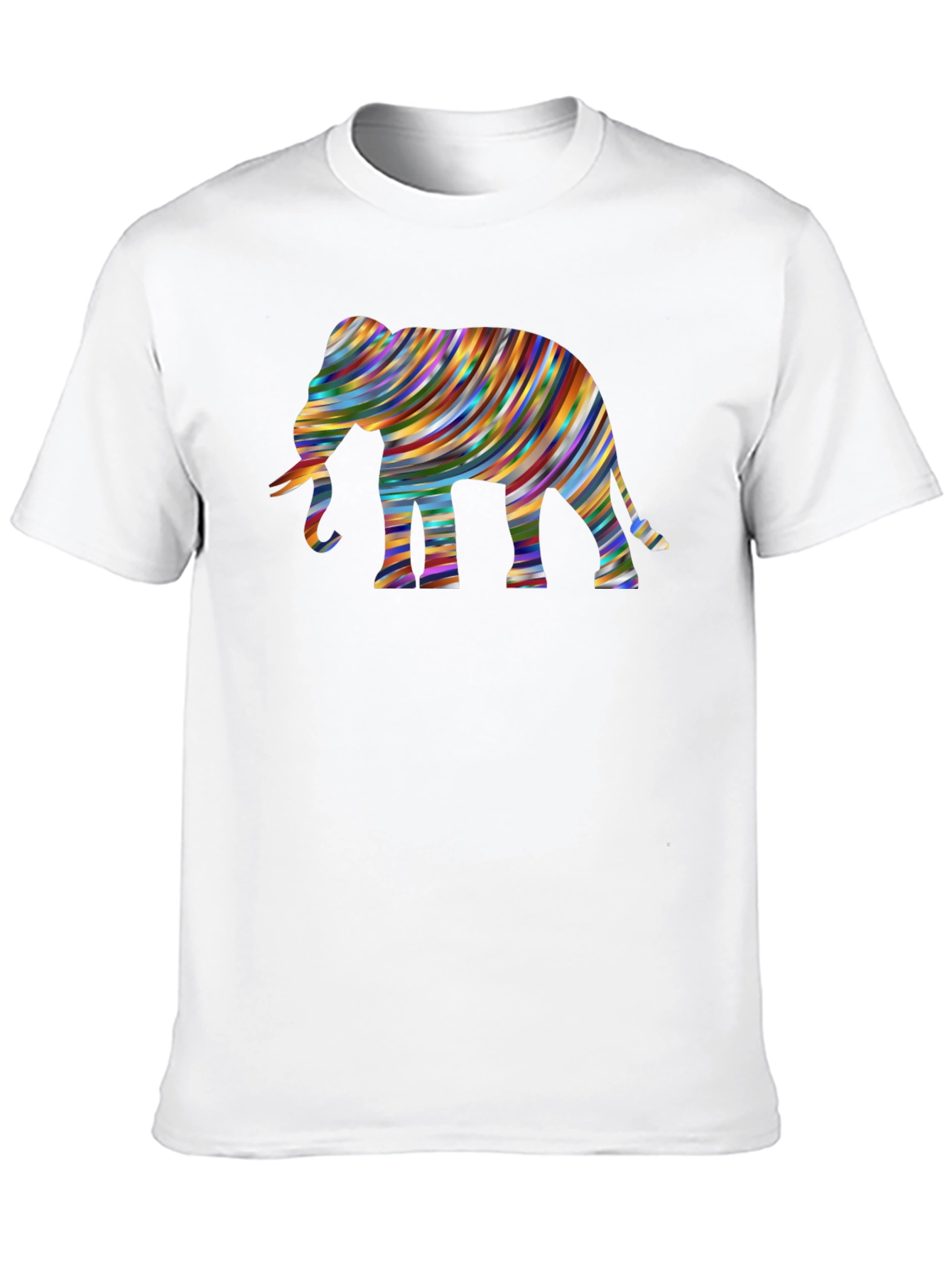 Black Colorful Elephant Graphic Tee - Black Cotton Comfort view 10