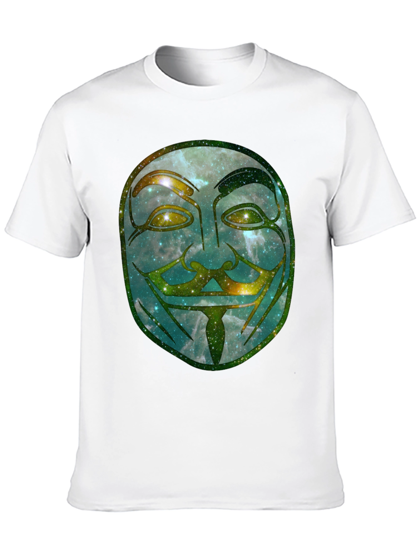 Black V for Vendetta Galaxy Mask Graphic Tee - Men's Black T-Shirt view 10