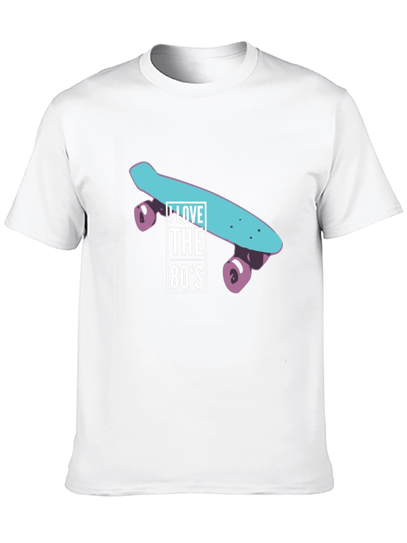 Black I Love the 80s Skateboard Graphic T-Shirt view 10