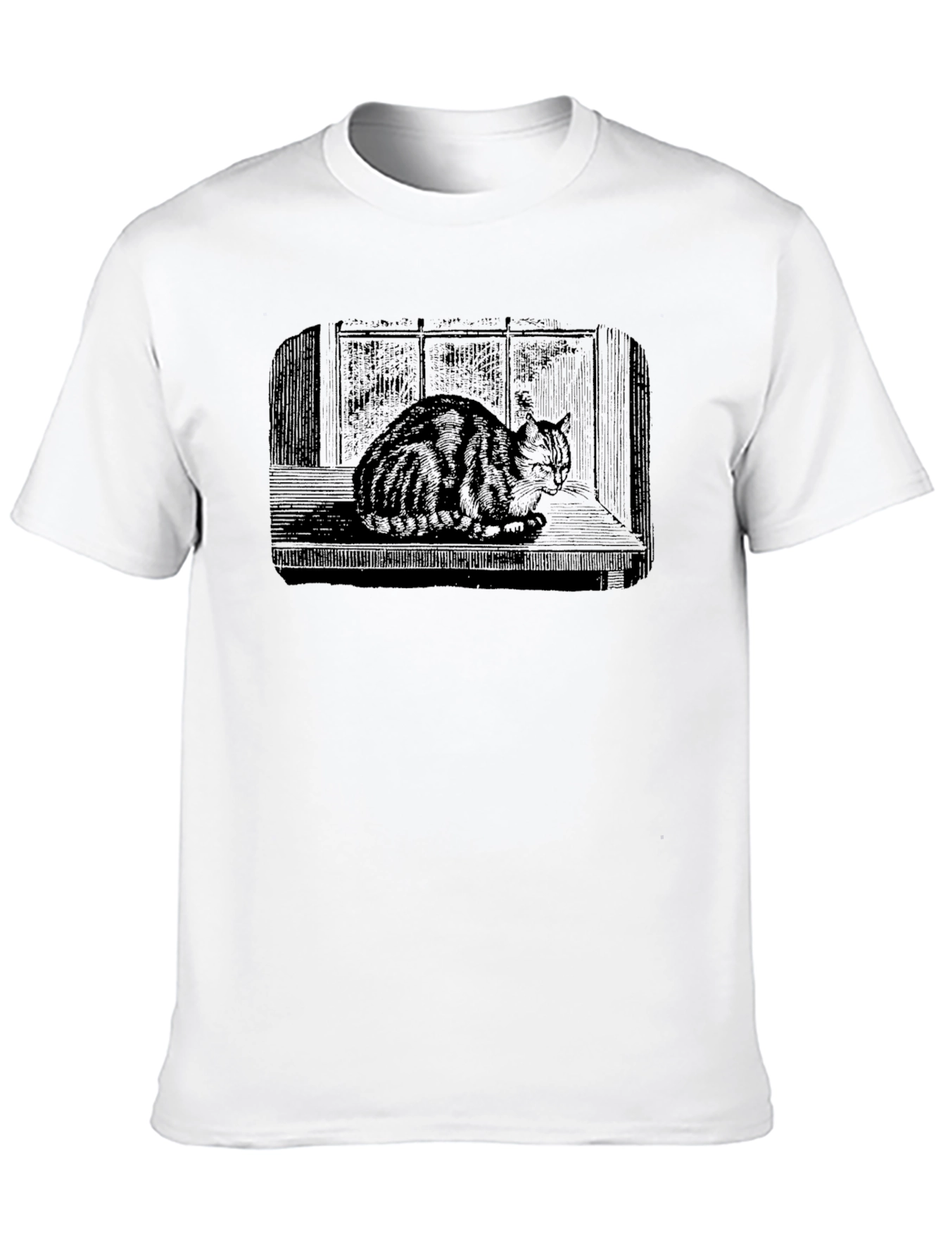 Black Cat Window Black T-Shirt view 10