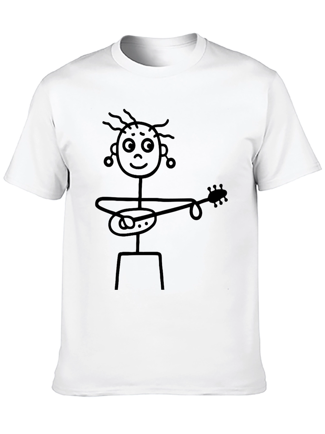Black Stick Figure Guitarist Graphic T-Shirt view 10