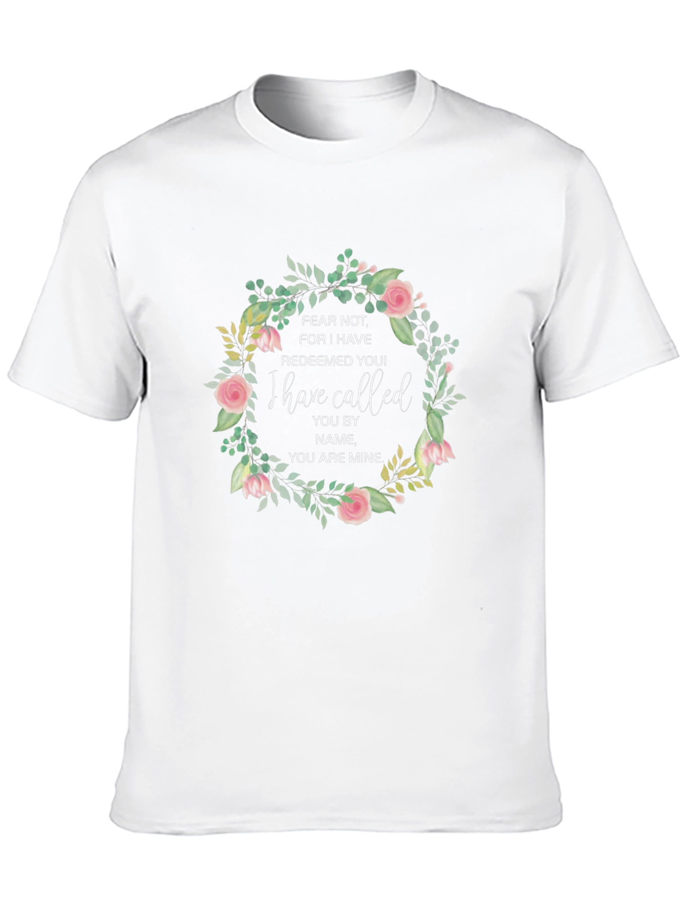 Black Floral Inspirational T-Shirt: Fear Not Design view 10
