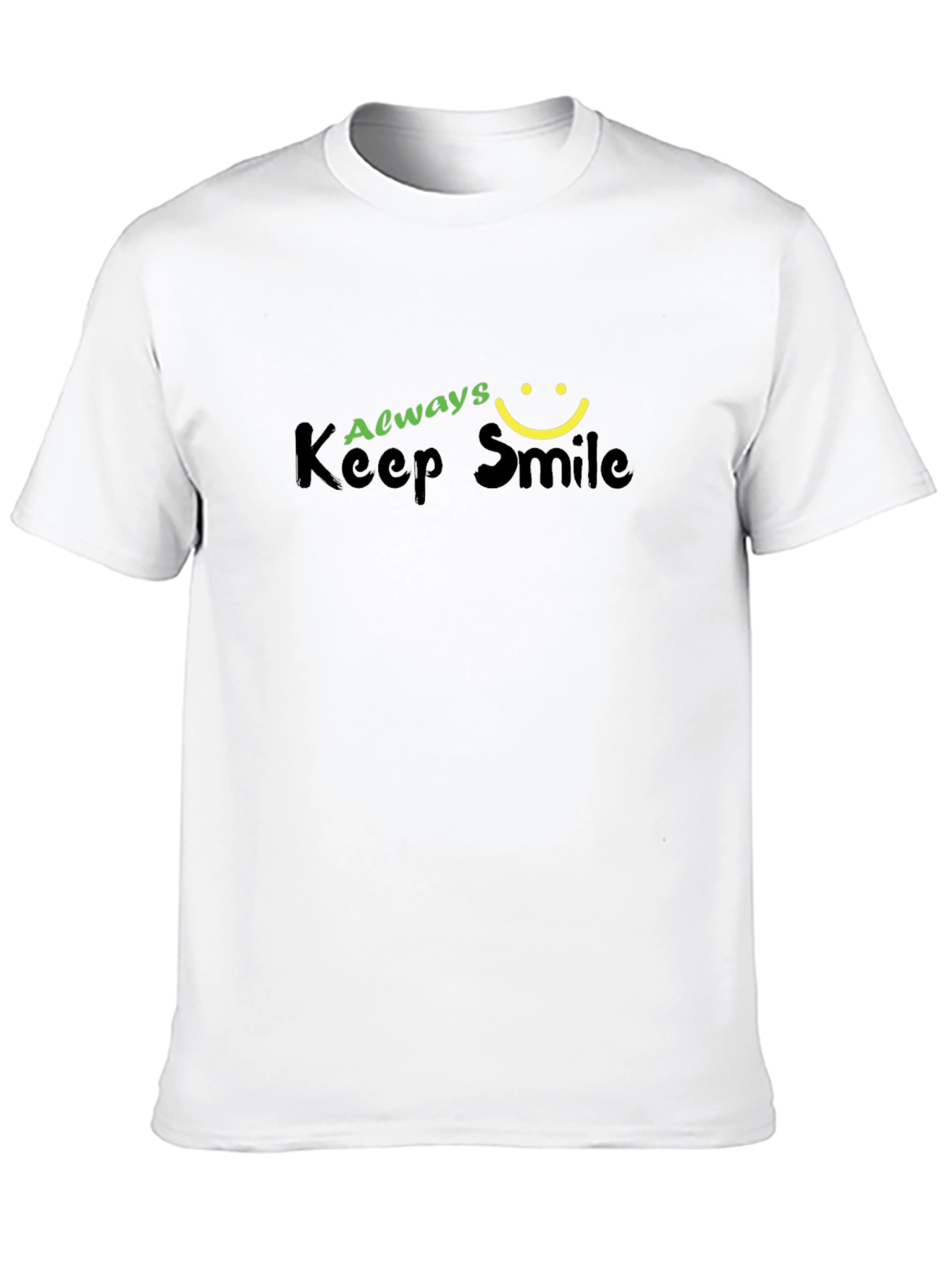 Black Always Keep Smile Graphic Black T-Shirt view 10