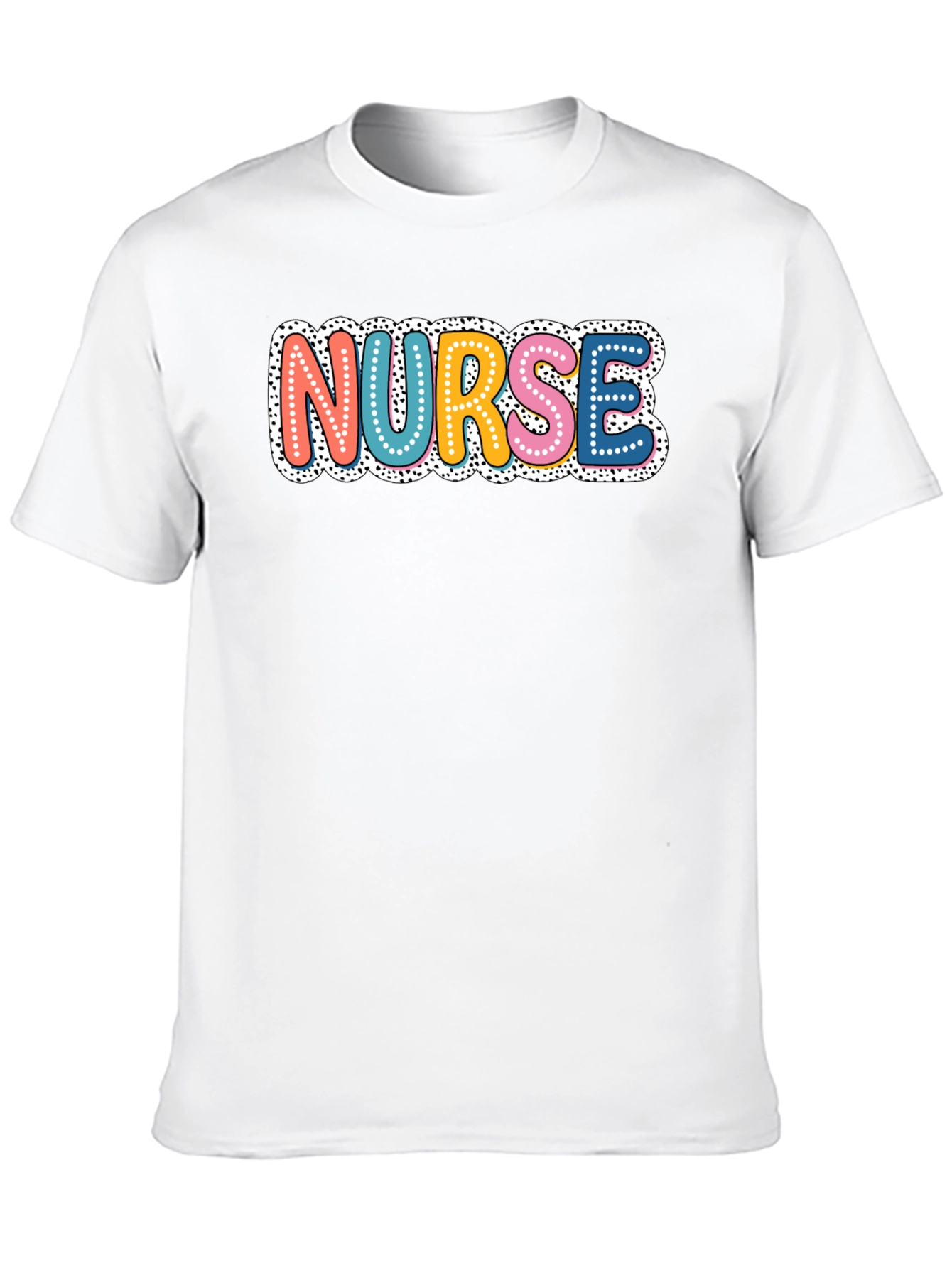 Black Colorful Nurse T-Shirt - Novelty Graphic Tee view 10