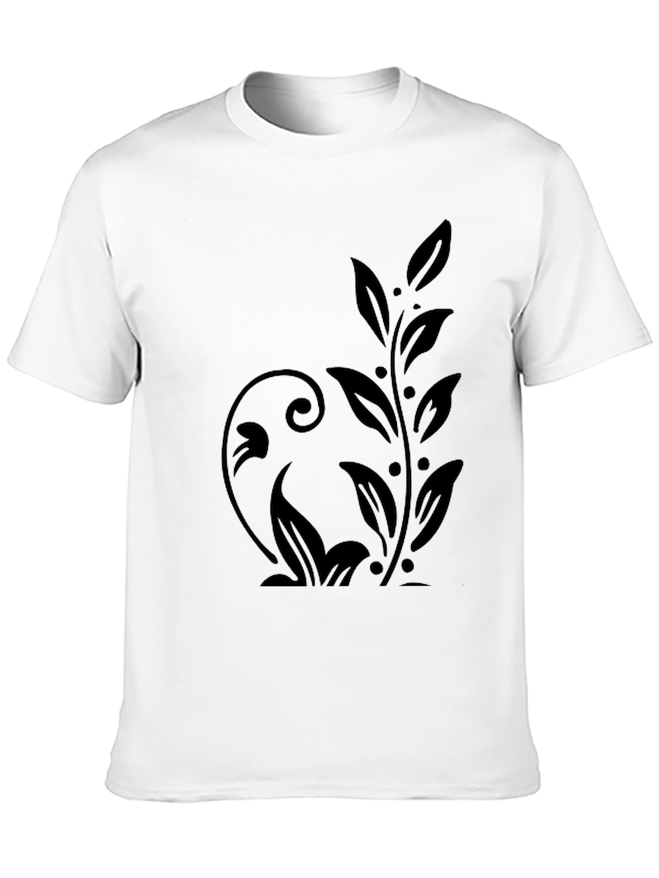 Black Black Floral Print Crew Neck T-Shirt view 10