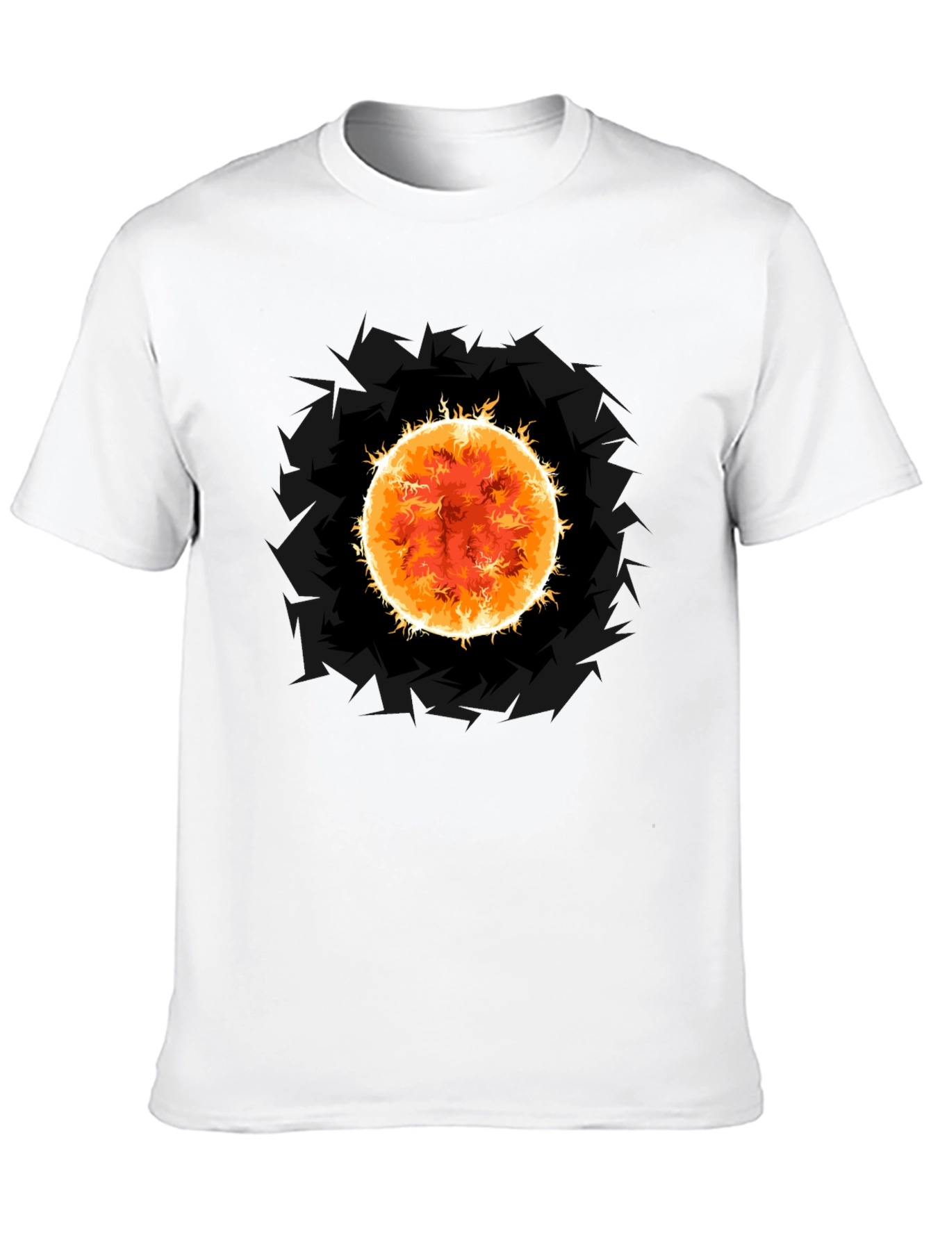 Black Solar Flare Graphic Tee - Premium Black Cotton T-Shirt view 10