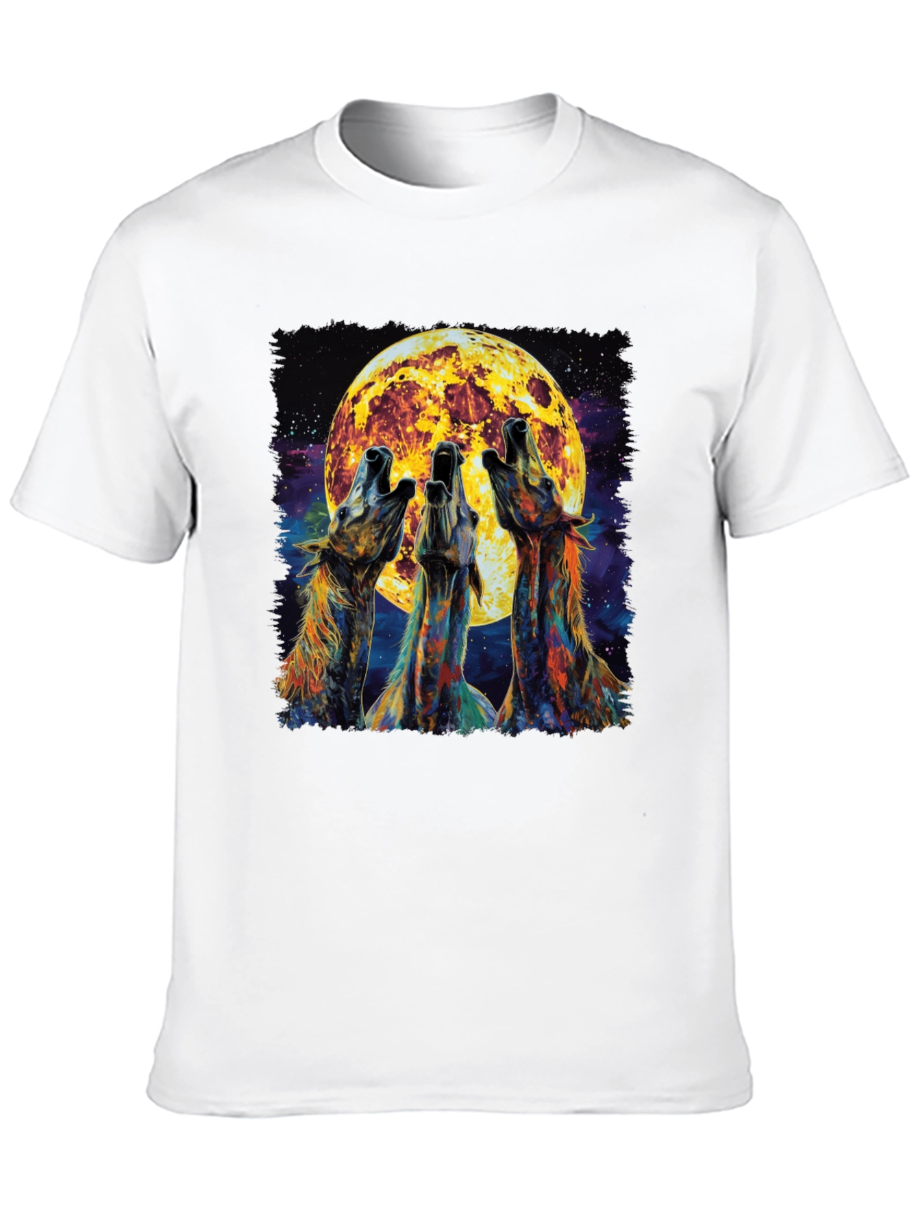 Black Howling Wolves Moon Graphic Tee - Black view 10