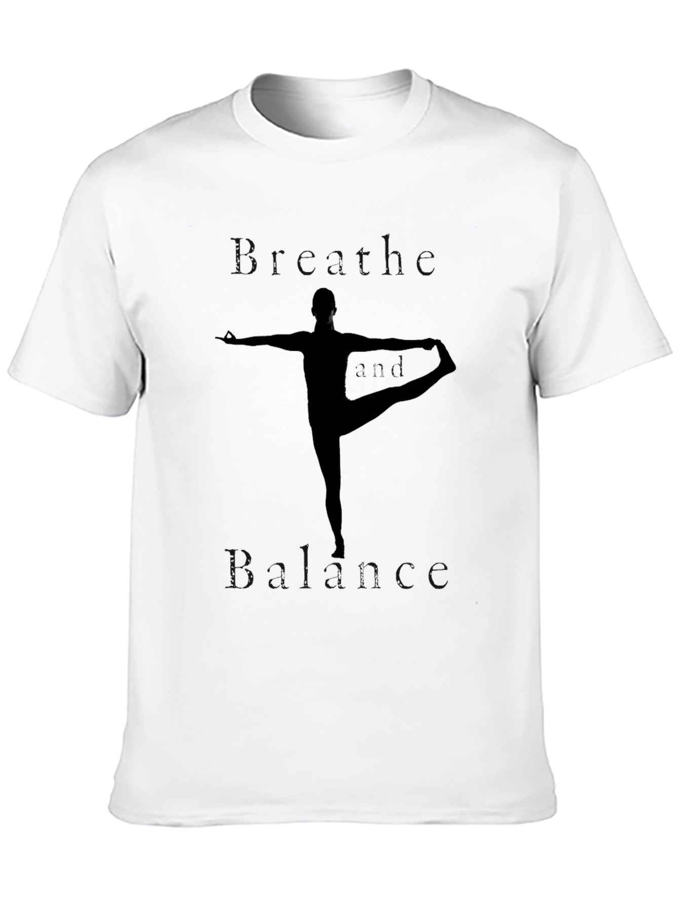 Black Yoga Pose Graphic Tee - Black Cotton Casual Shirt view 10
