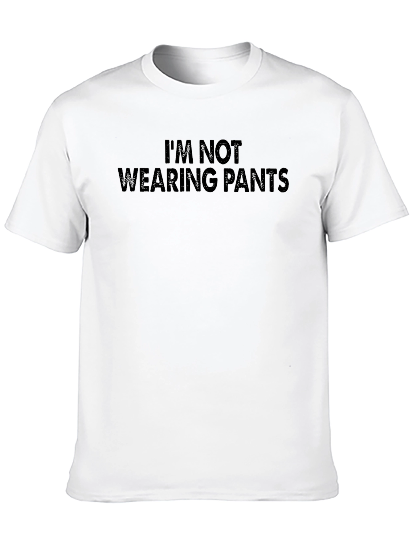 Black Funny "I'm Not Wearing Pants" Black T-Shirt view 10
