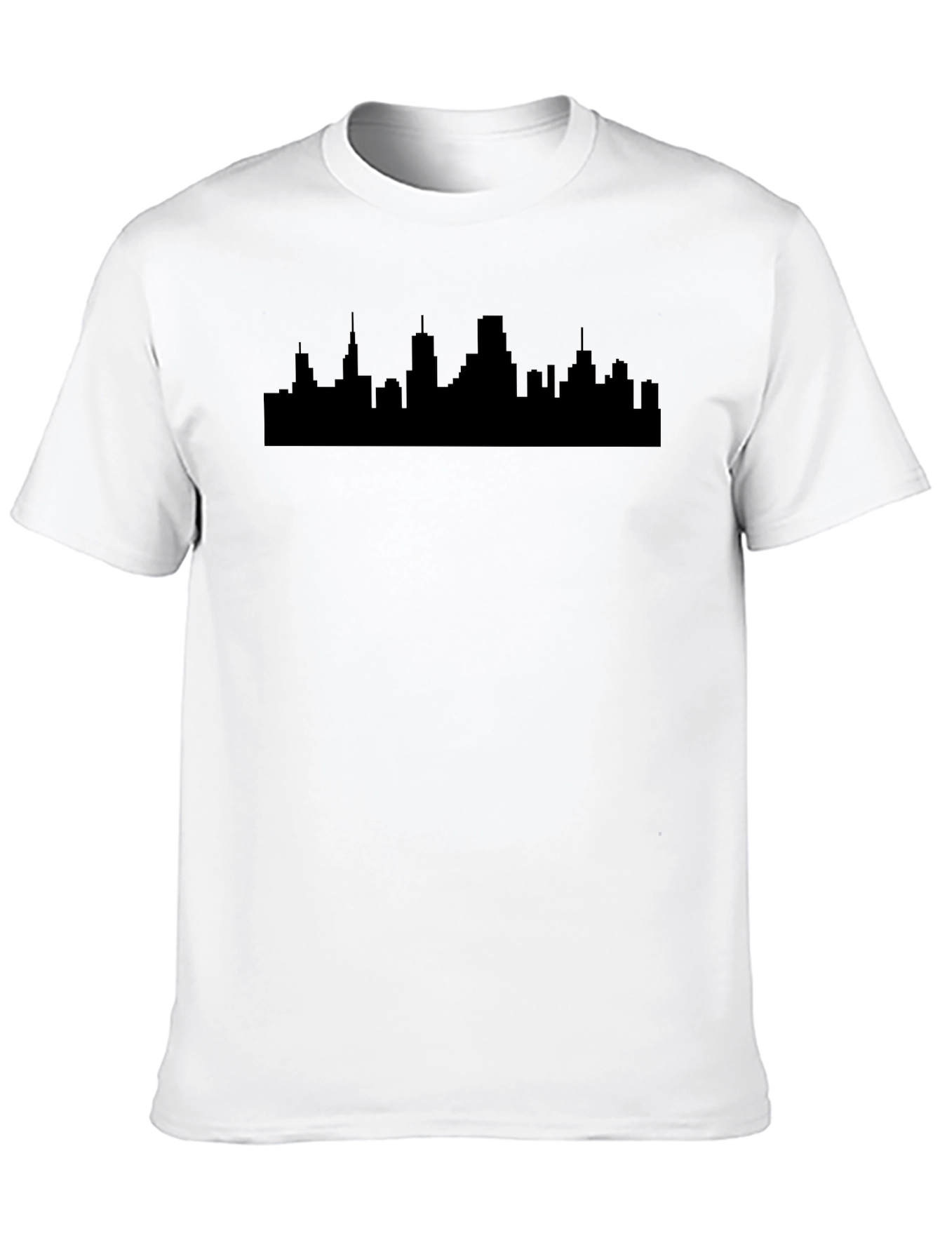 Black Cityscape Silhouette Black T-Shirt view 10