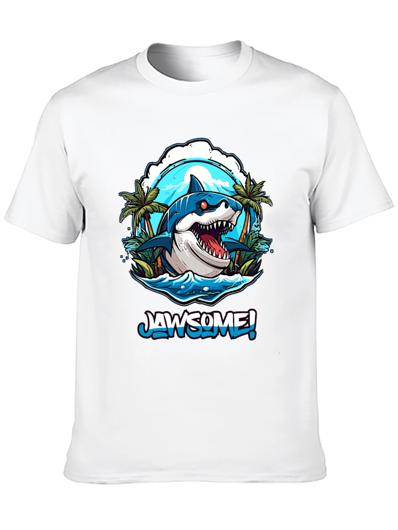 Black Jawsome Shark Graphic Tee - Men's Black T-Shirt view 10