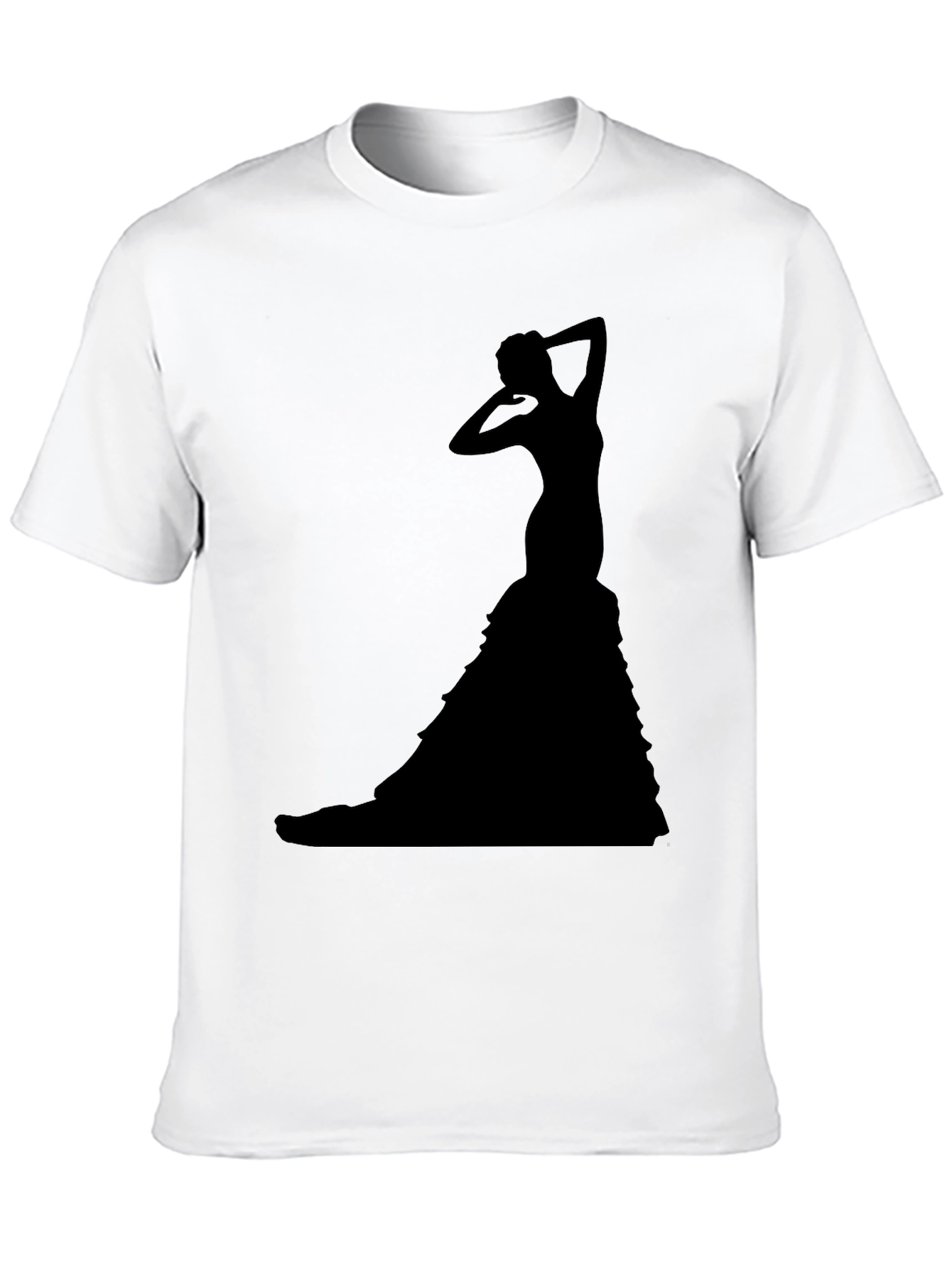 Black Elegant Silhouette Graphic T-Shirt - Black view 10