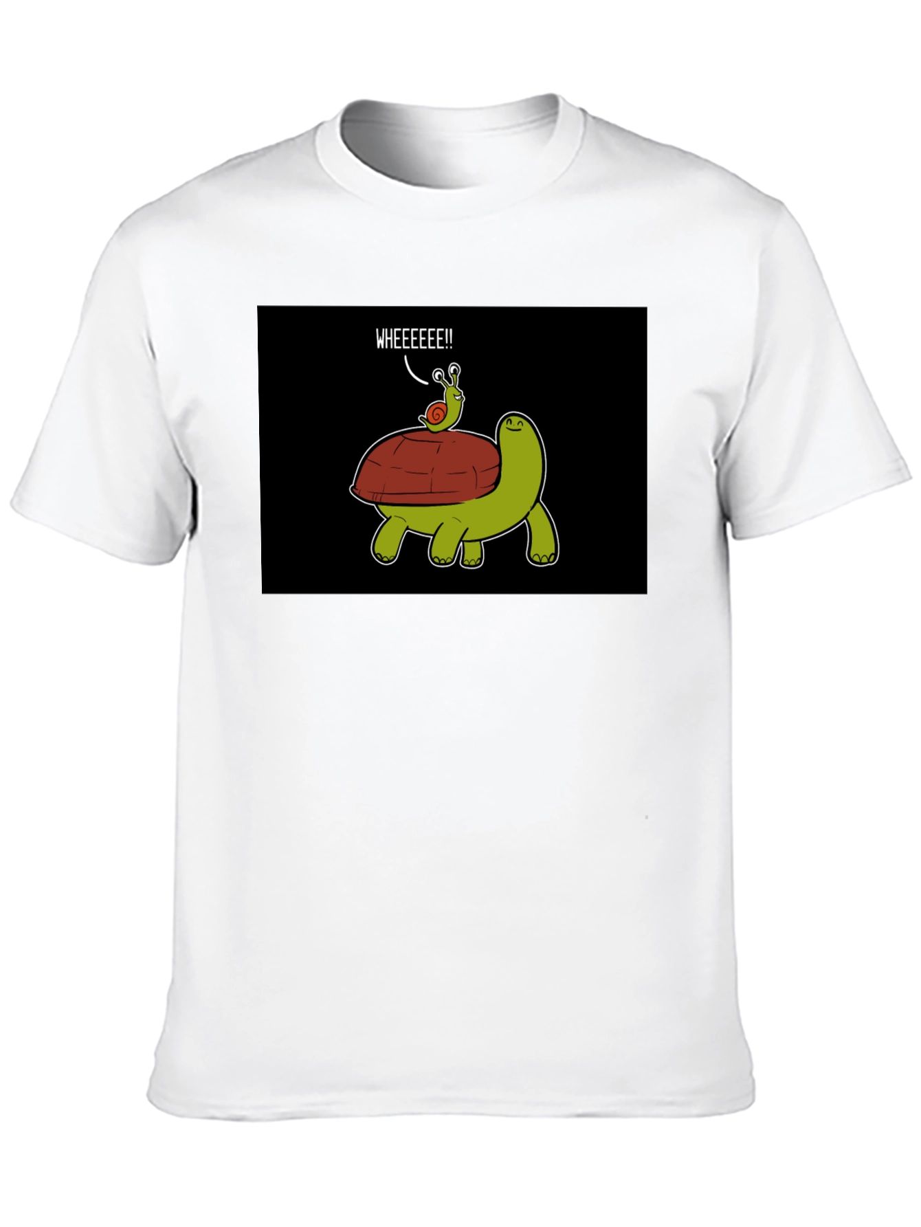 Black Funny Snail Riding Turtle T-Shirt view 10