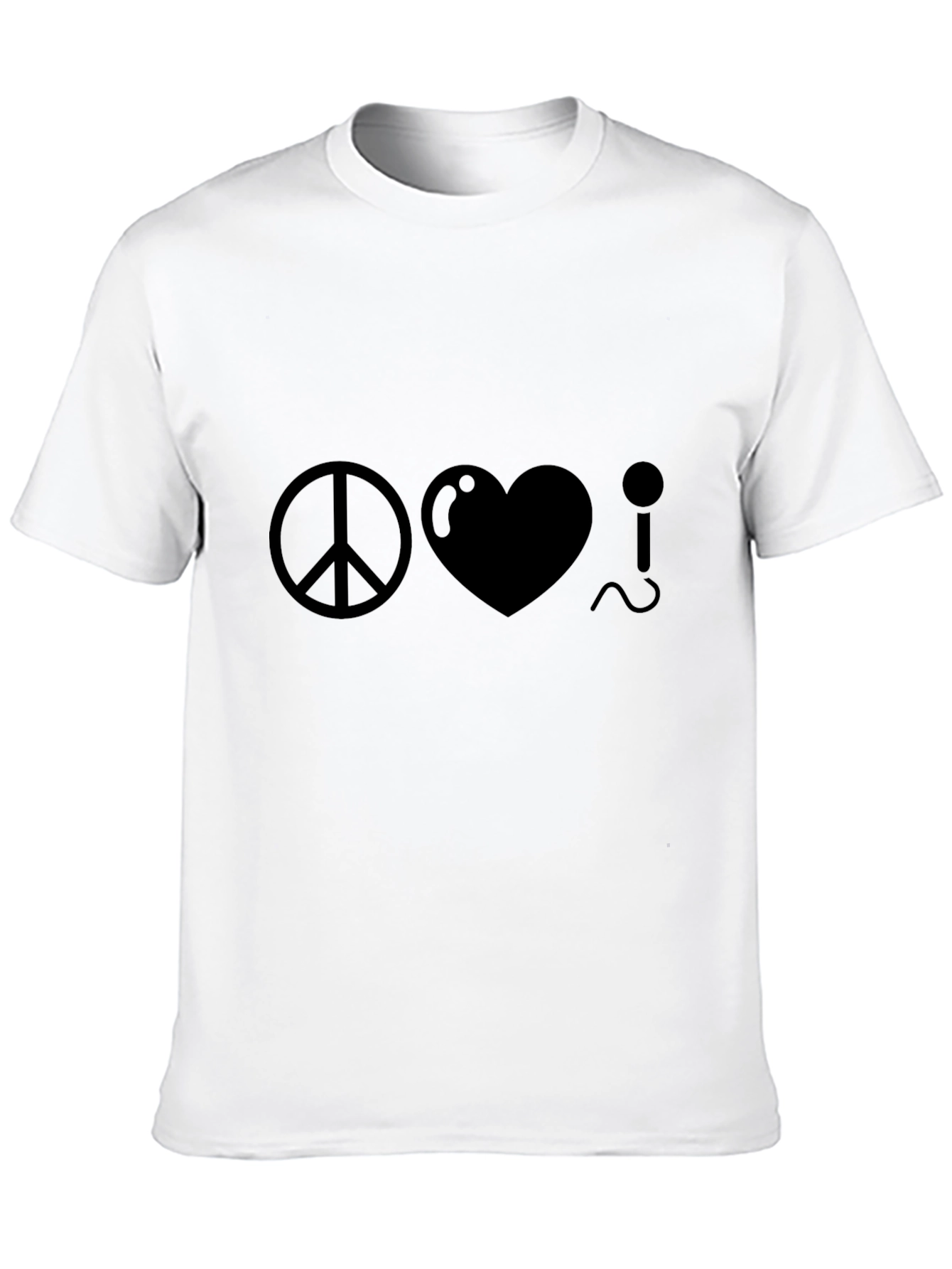 Black Peace Love Music Graphic Tee - Classic Black T-Shirt view 10