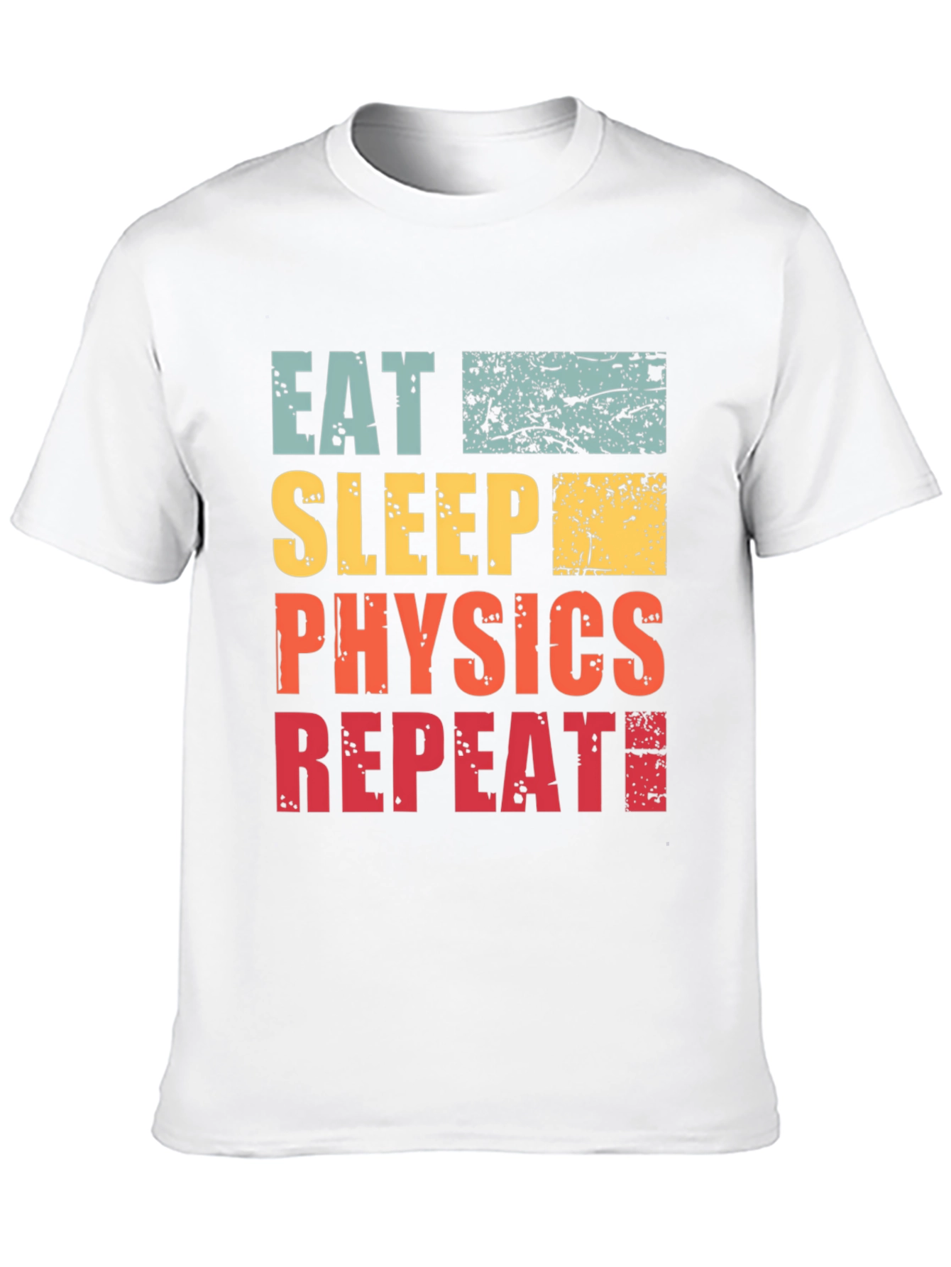 Black Eat Sleep Physics Repeat T-Shirt - Black Cotton Tee view 10
