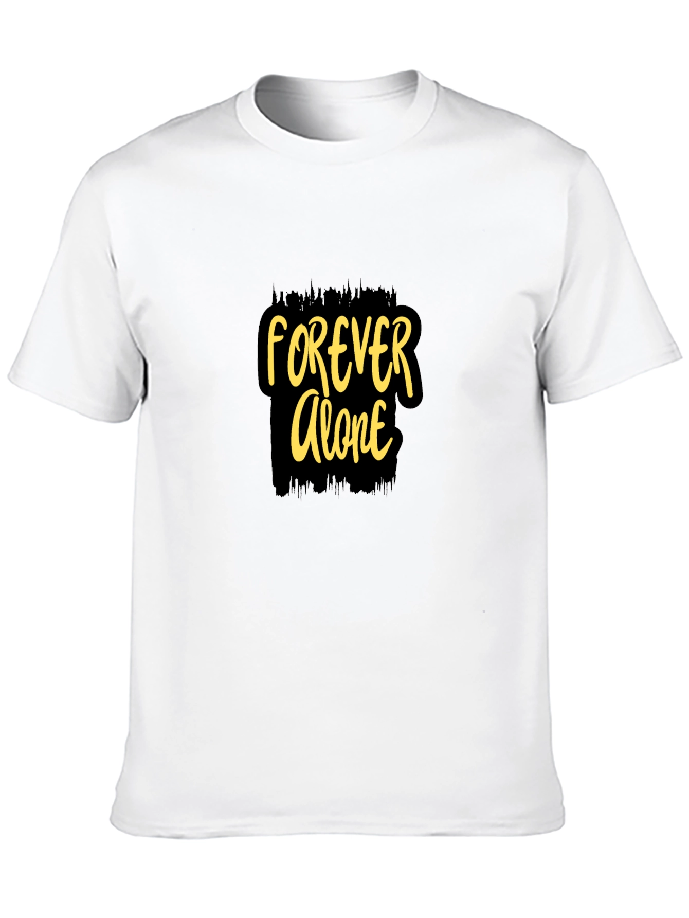 Black Forever Alone Graphic Black T-Shirt view 10