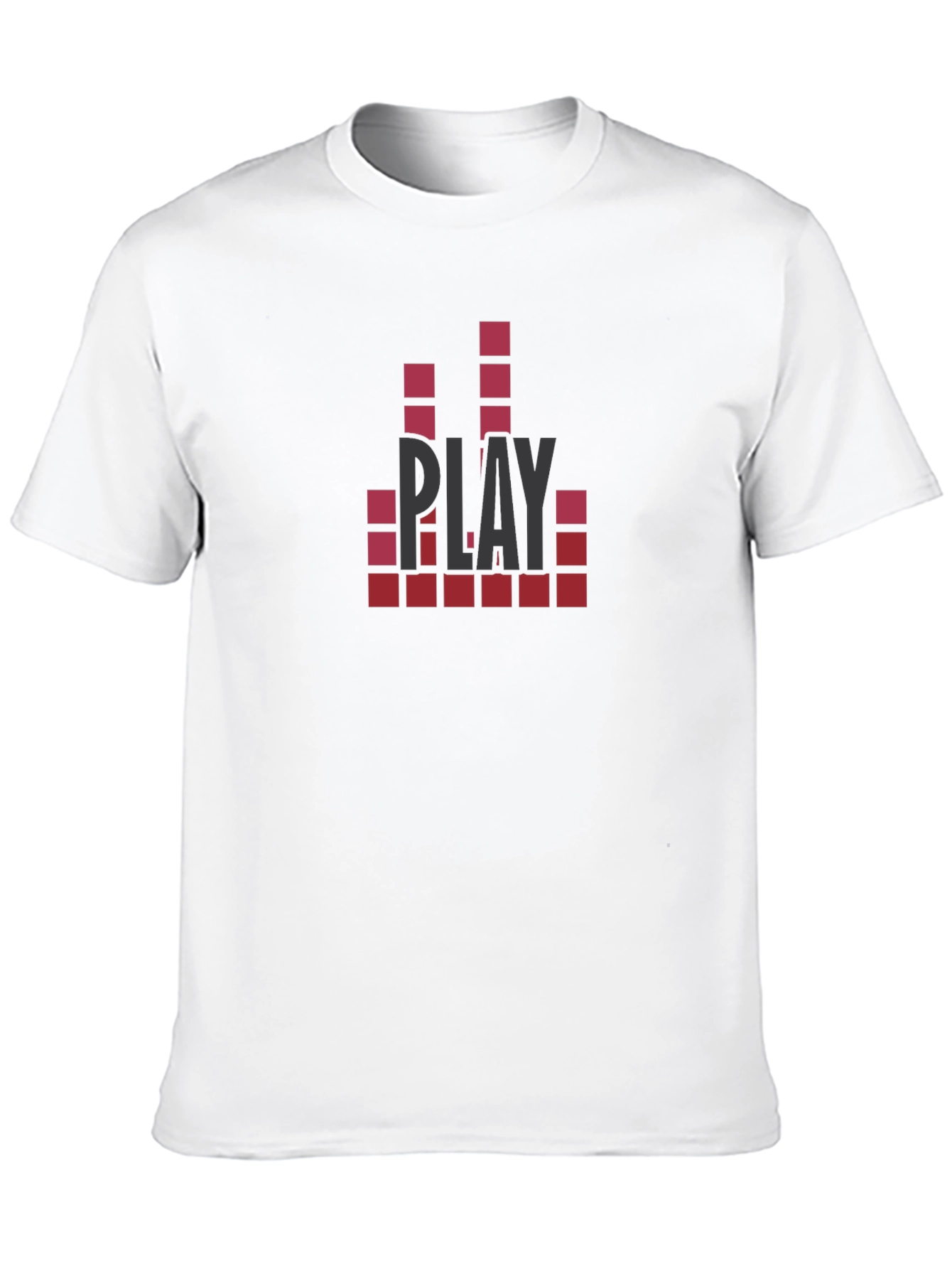 Black Men's Black T-Shirt with Play Graphic view 10