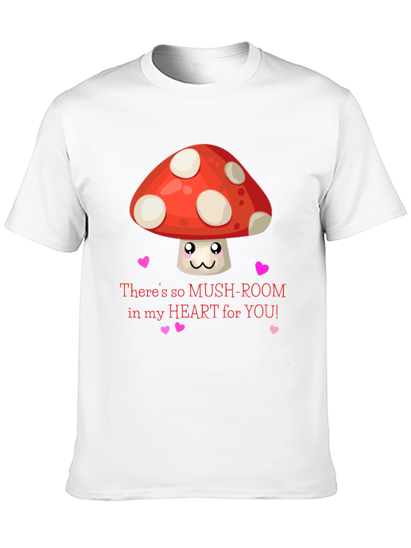 Black Mushroom Heart Valentine T-Shirt, Cute Love Tee view 10