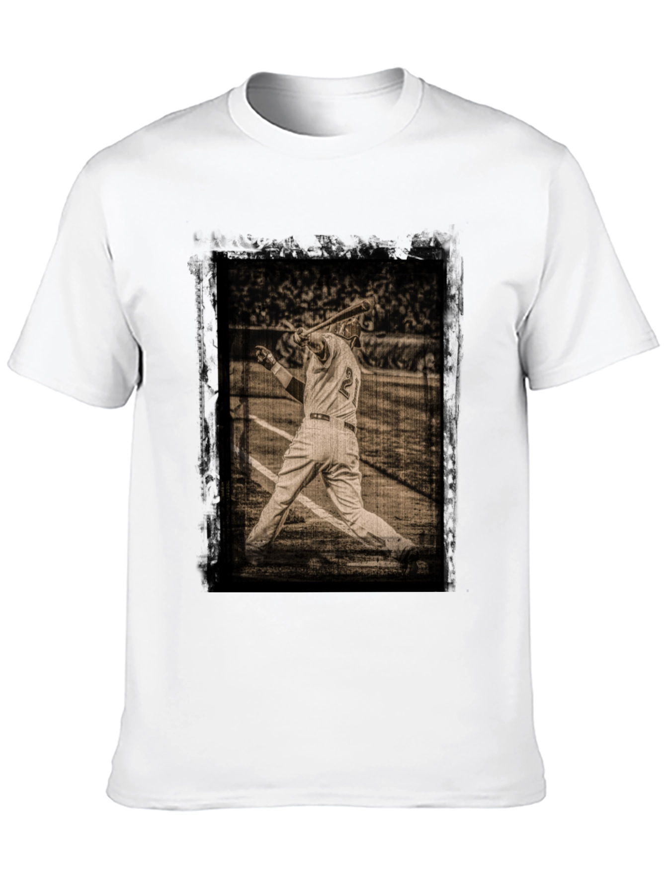 Black Vintage Baseball Player Graphic Tee view 10