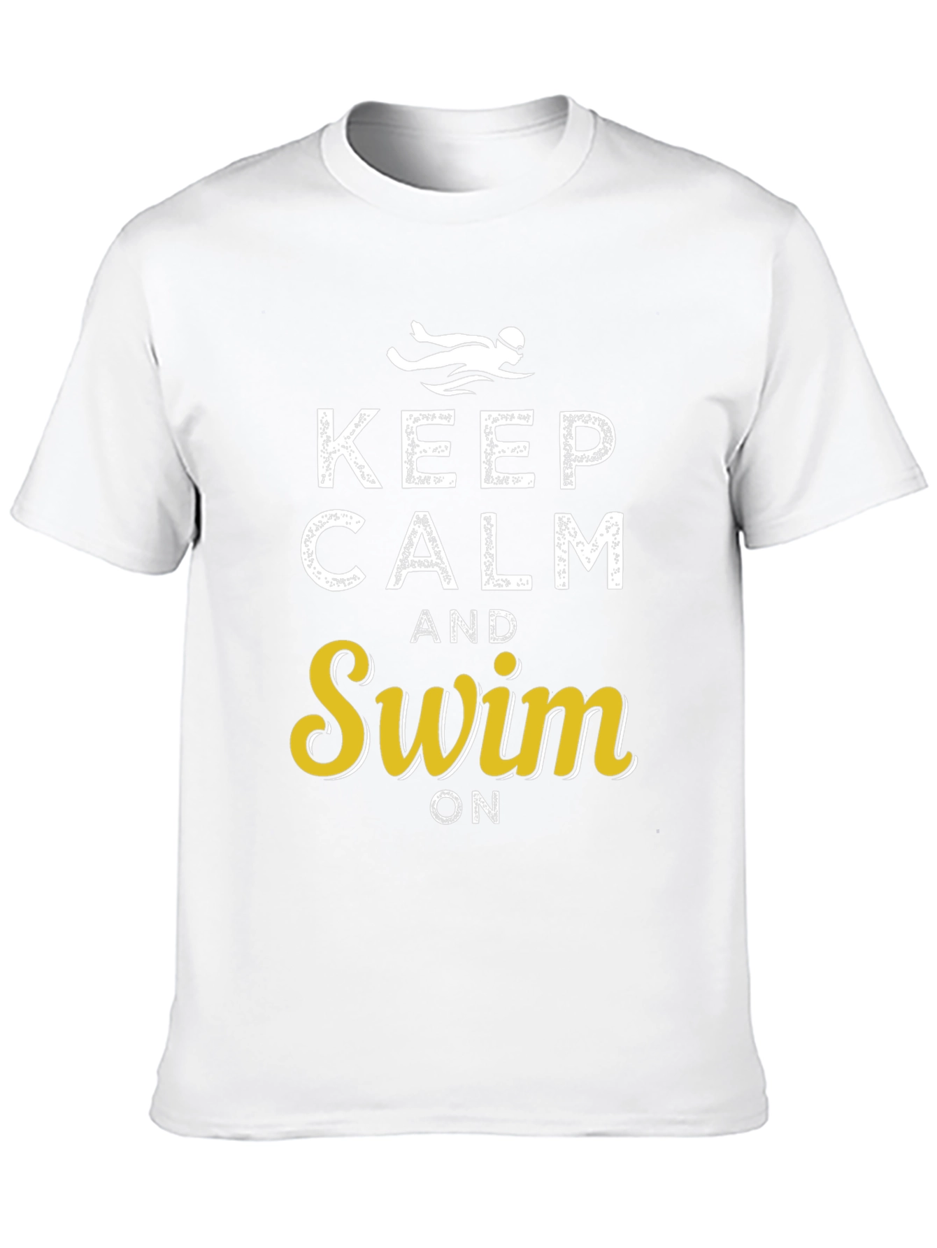Black Keep Calm and Swim On Graphic Tee view 10