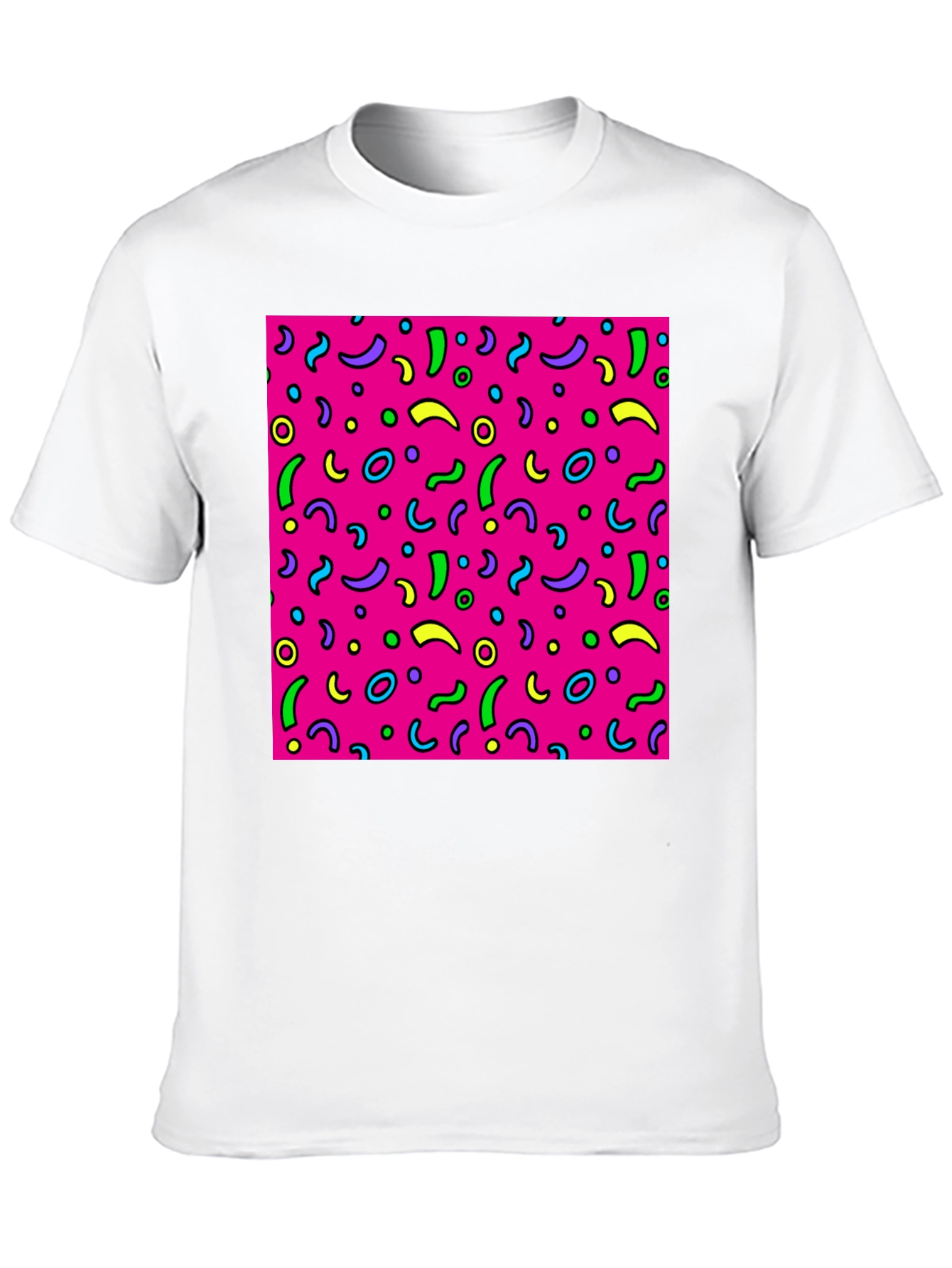 Black Retro 90s Pattern T-Shirt view 10