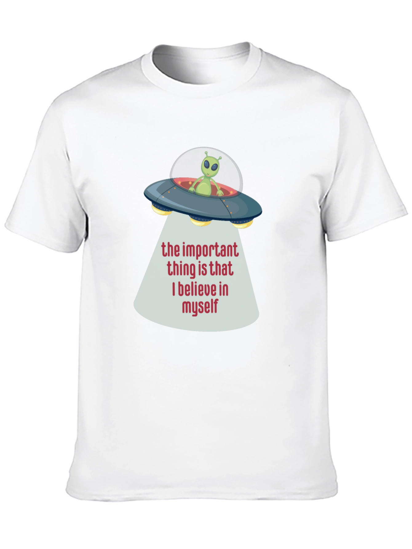 Black Believe In Myself Alien UFO T-Shirt view 10