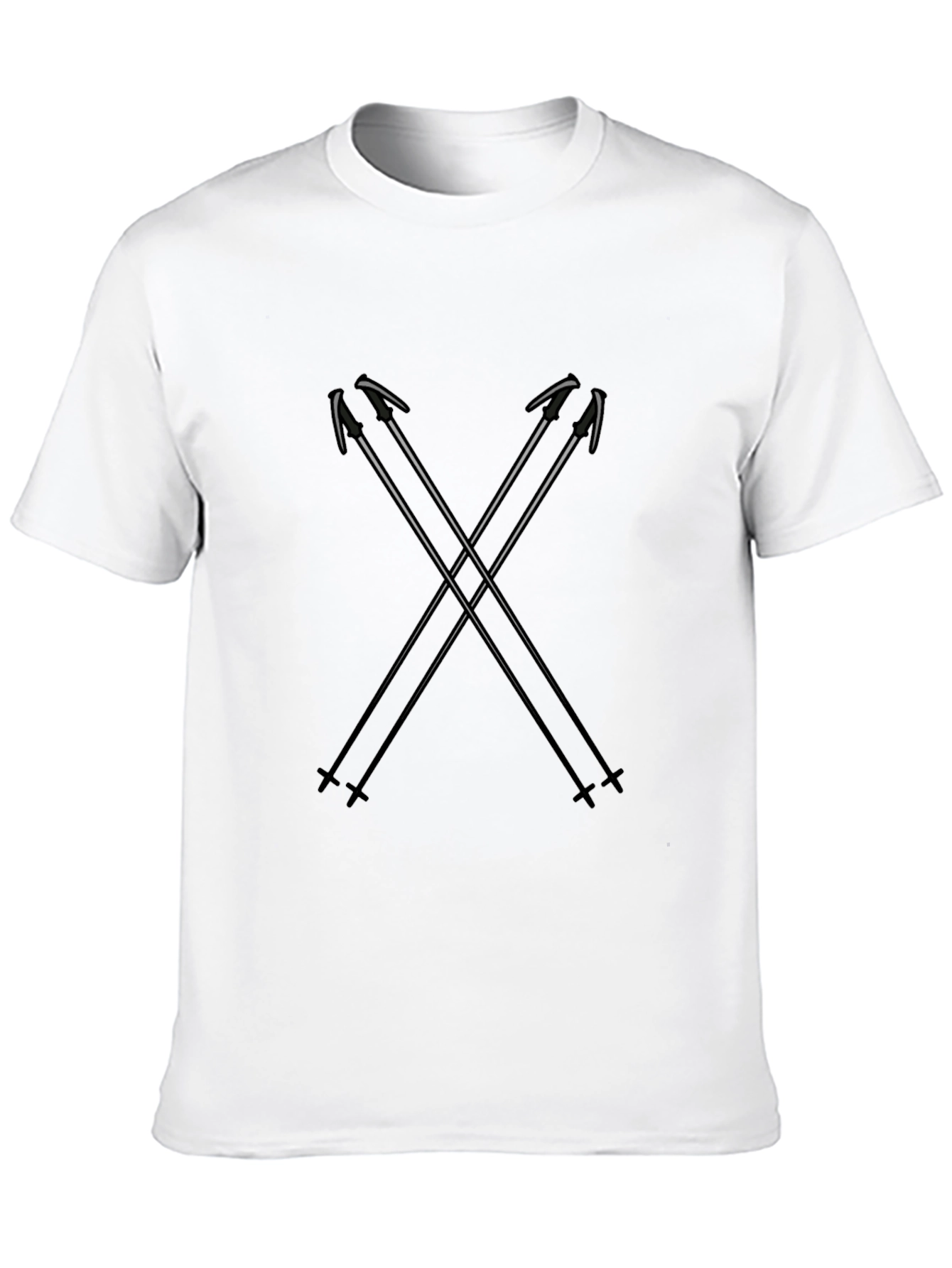 Black Ski Poles Graphic T-Shirt view 10
