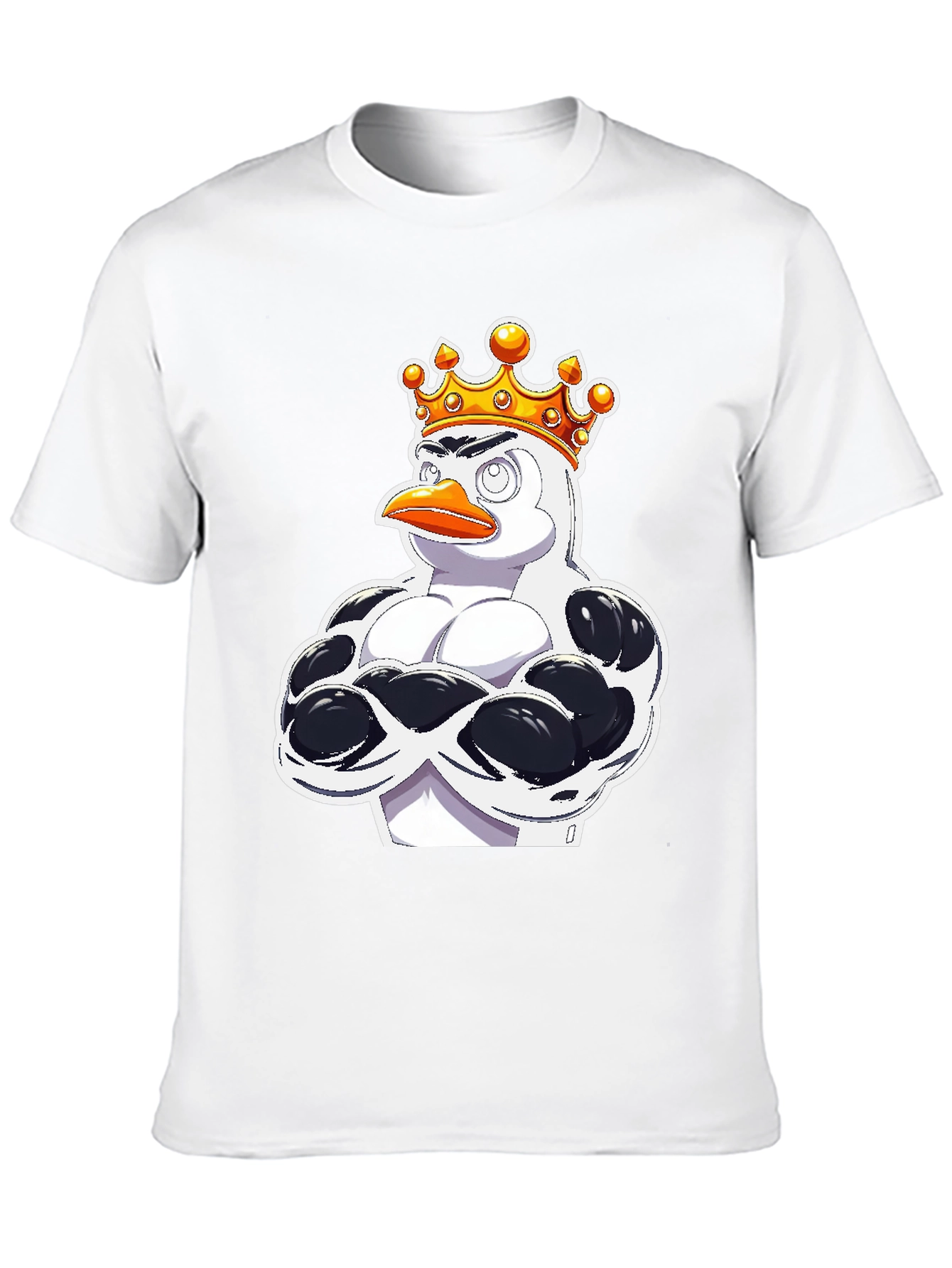 Black Penguin King Graphic T-Shirt - Black Cotton Tee view 10