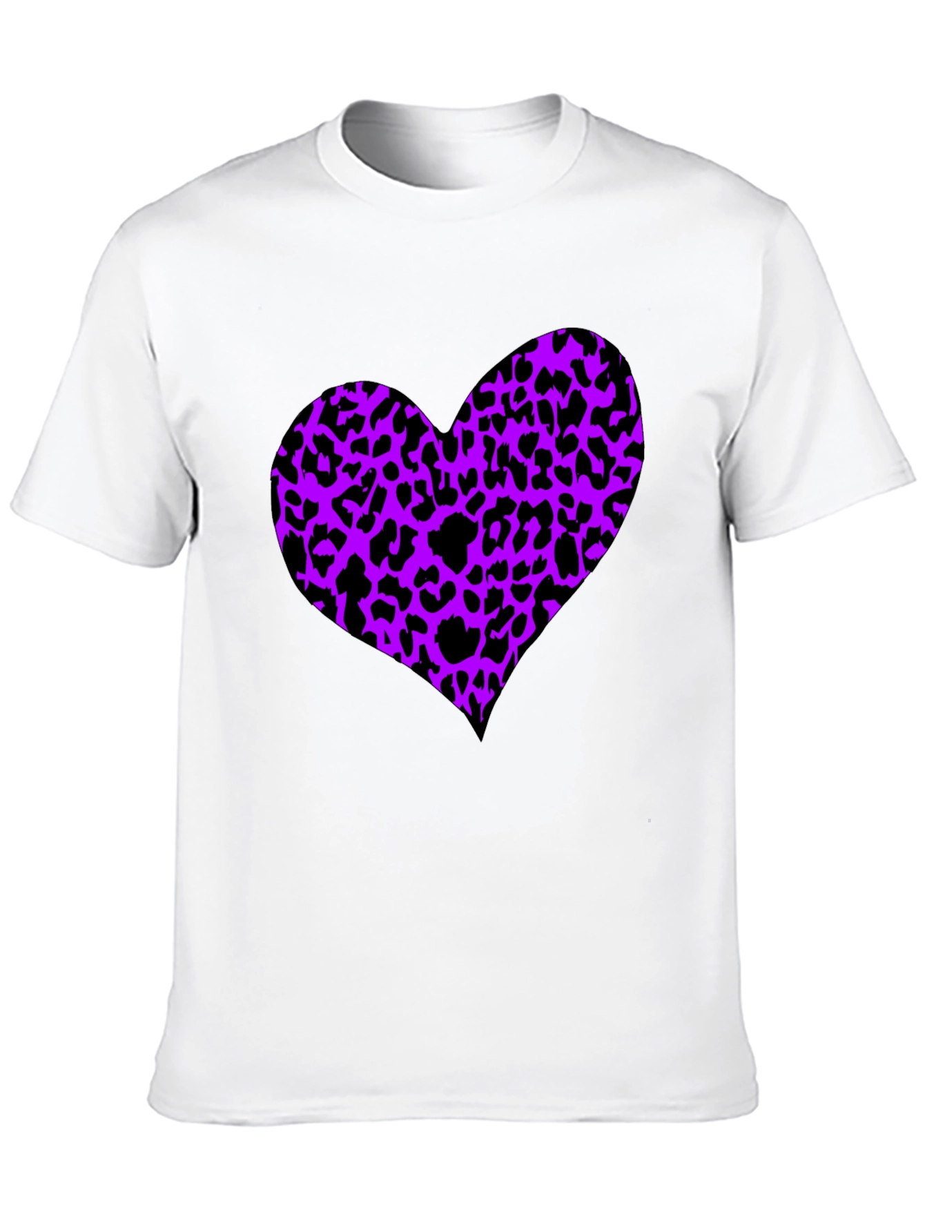 Black Leopard Print Heart Tee - Trendy Graphic T-Shirt view 10