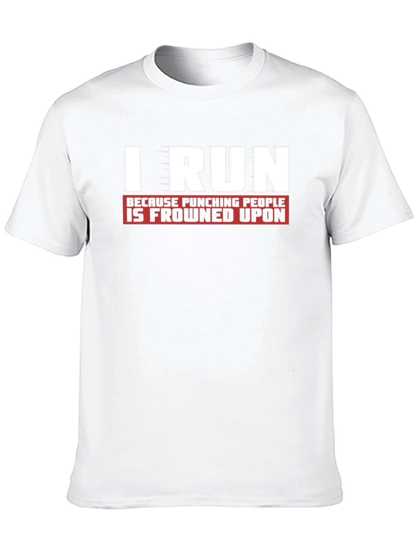 Black I Run Because Punching People Is Frowned Upon T-Shirt view 10