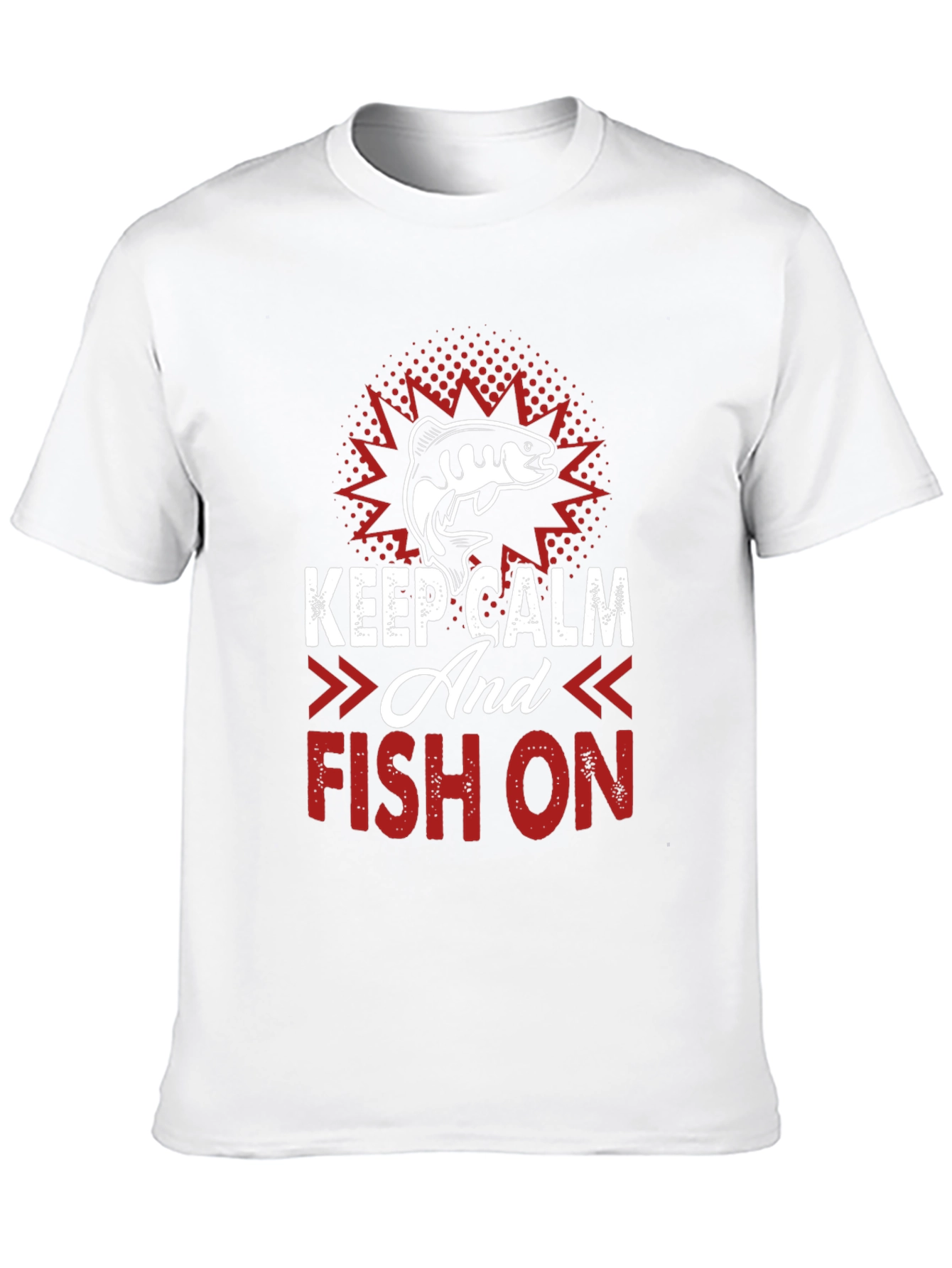 Black Keep Calm and Fish On T-Shirt view 10