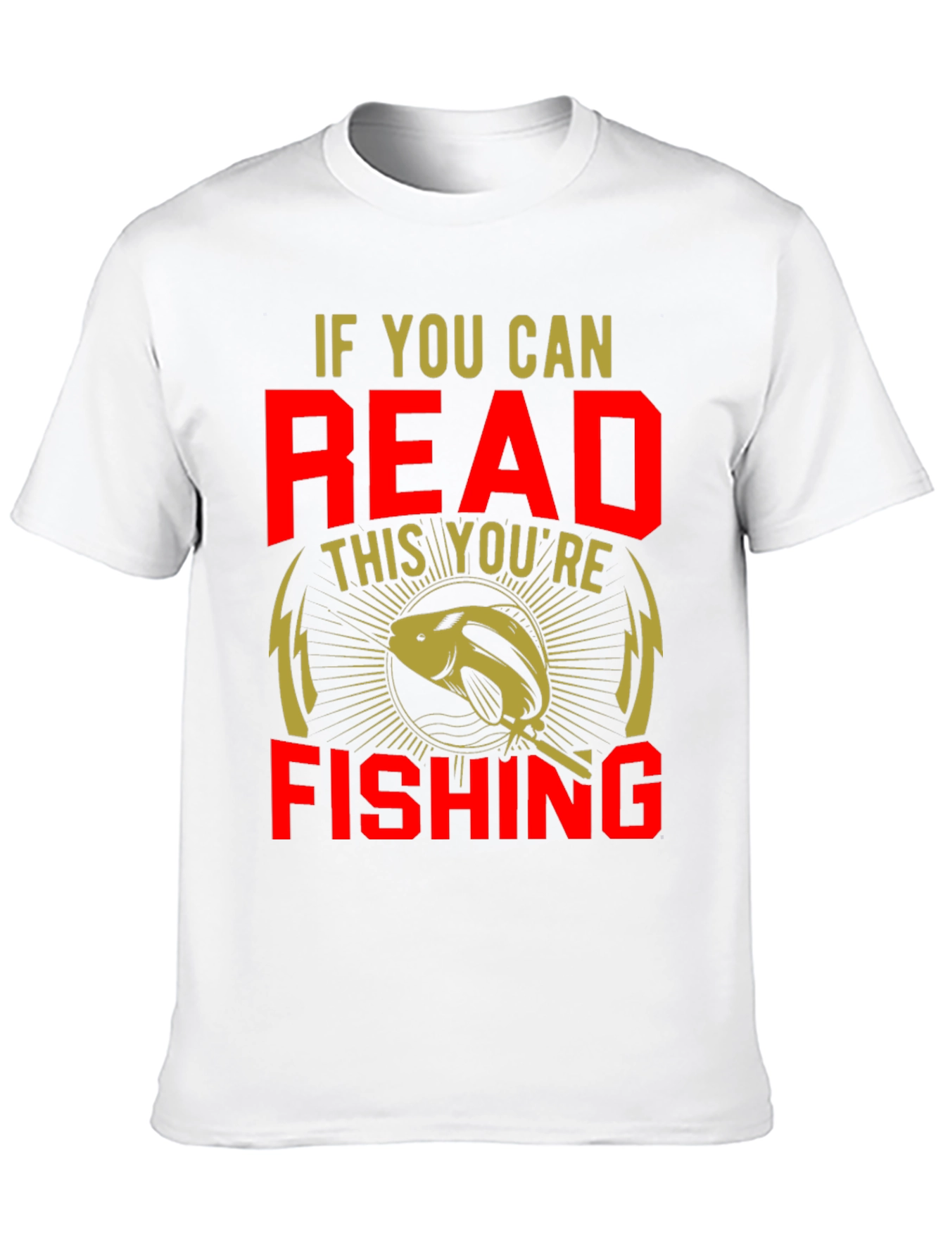 Black Funny Fishing T-Shirt - If You Can Read This You're Fishing view 10