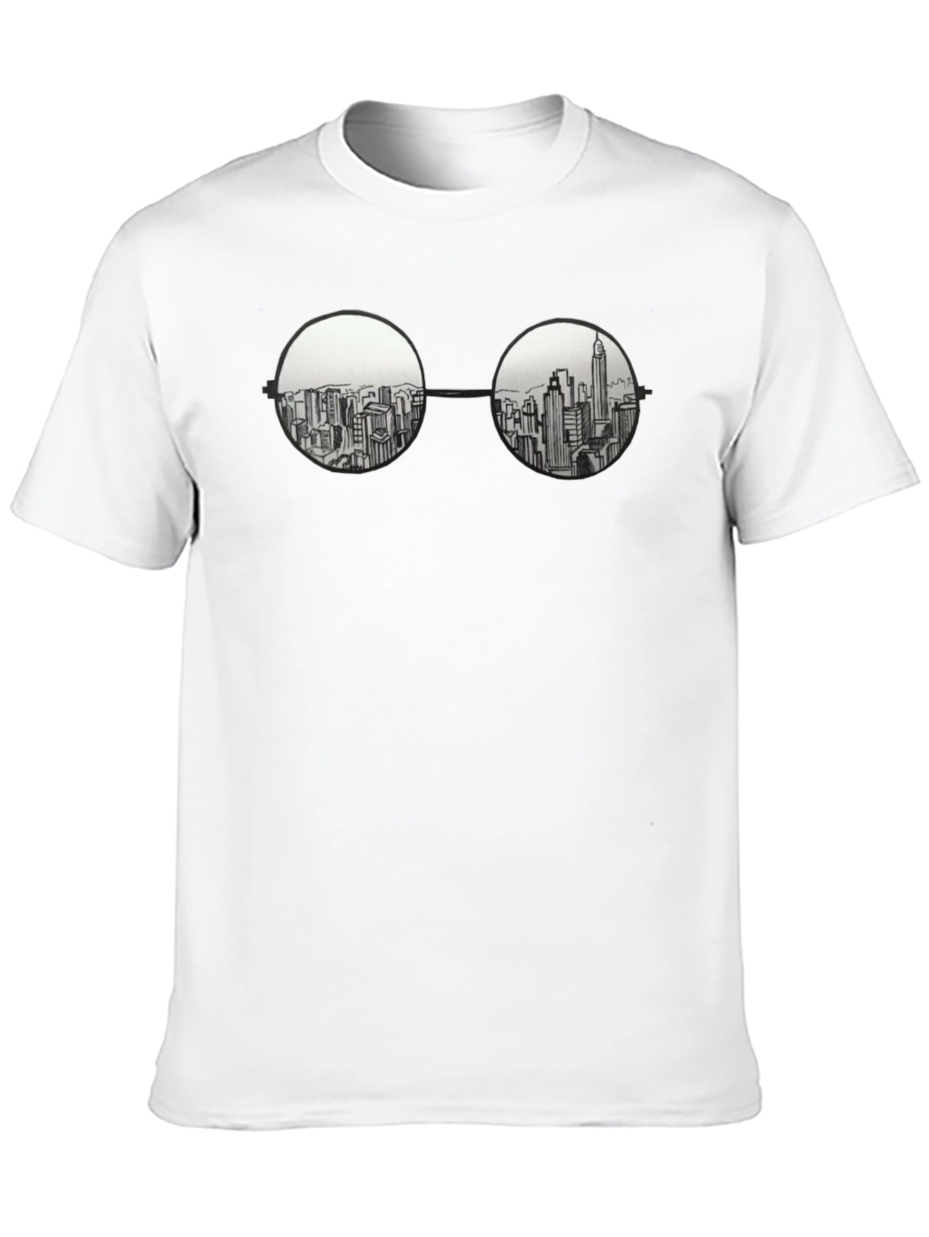 Black Cityscape in Specs Graphic Tee - Black Cotton view 10