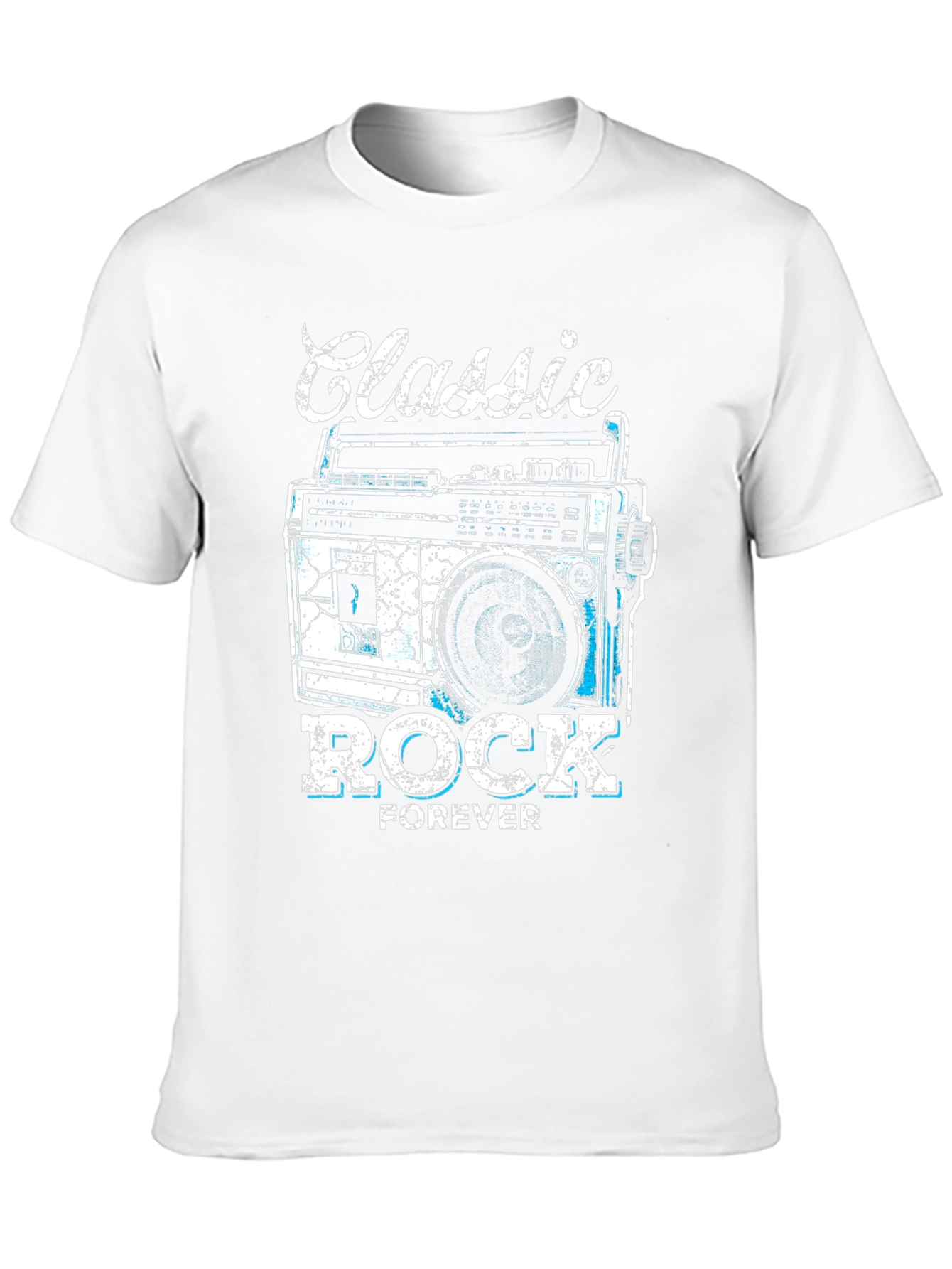 Black Classic Rock Forever Tee - Retro Boombox Graphic view 10