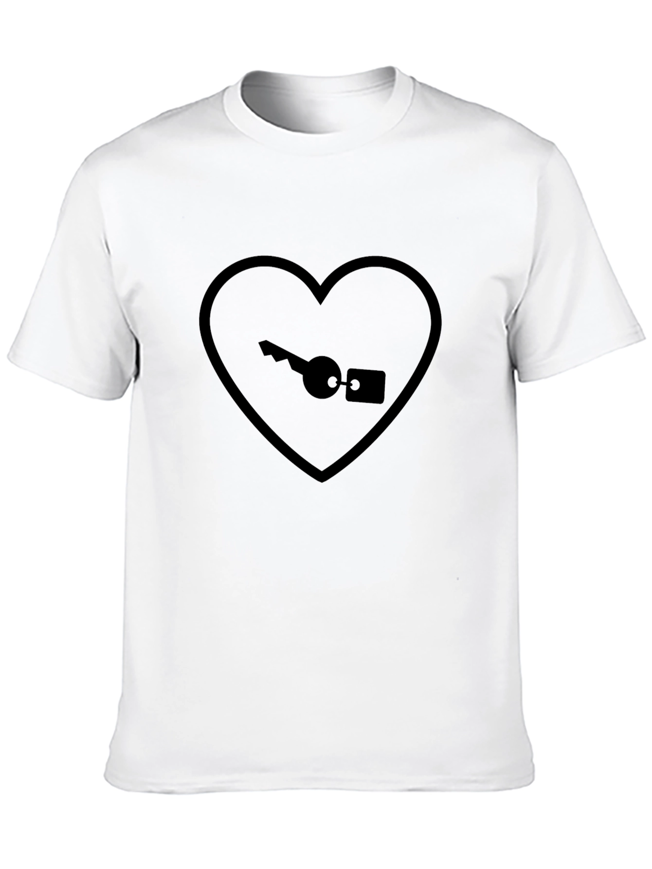 Black Heart Key Graphic T-Shirt - Unlock Your Style! view 10