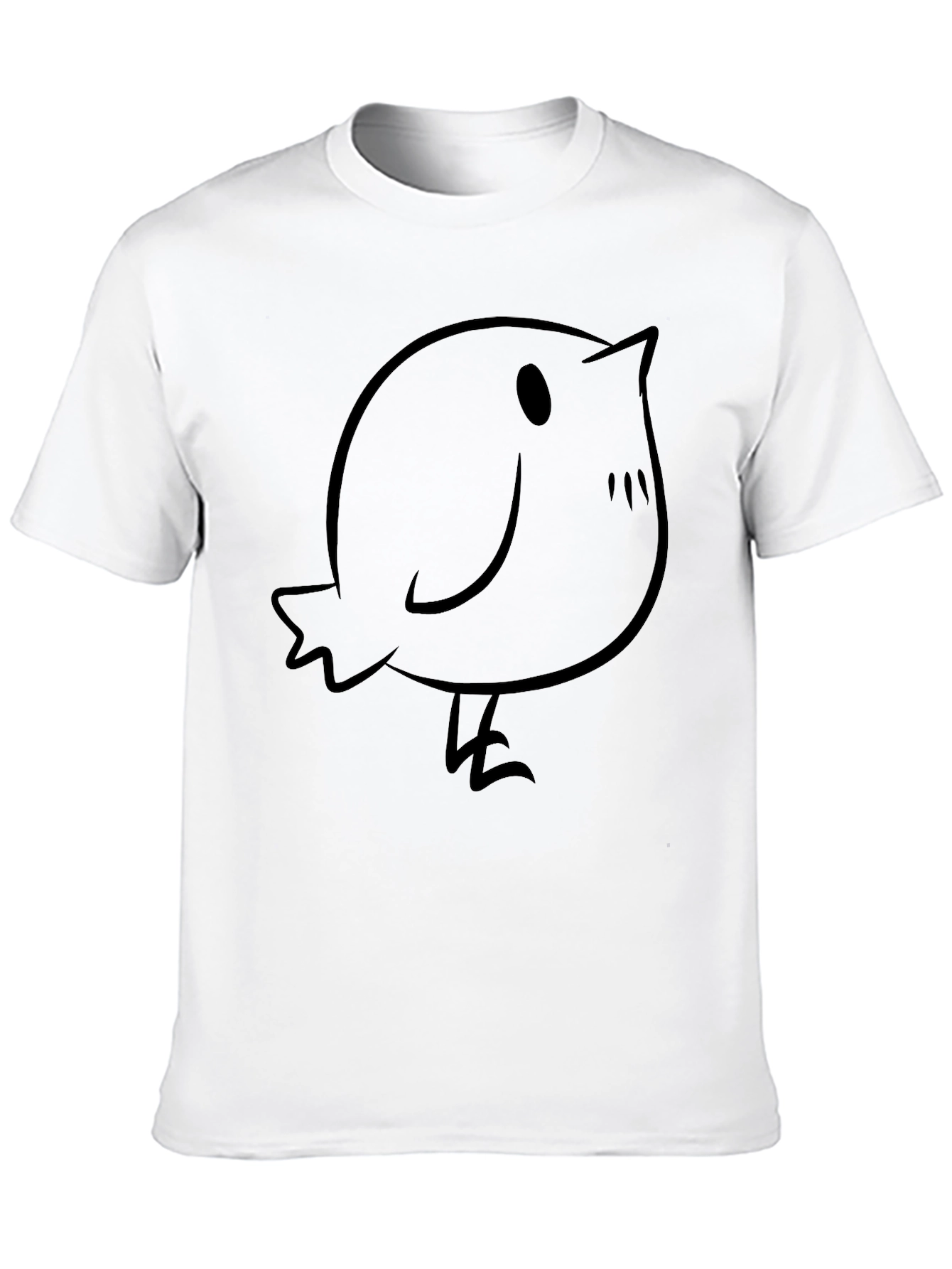 Black Cute Bird Graphic Tee - Casual Black T-Shirt view 10
