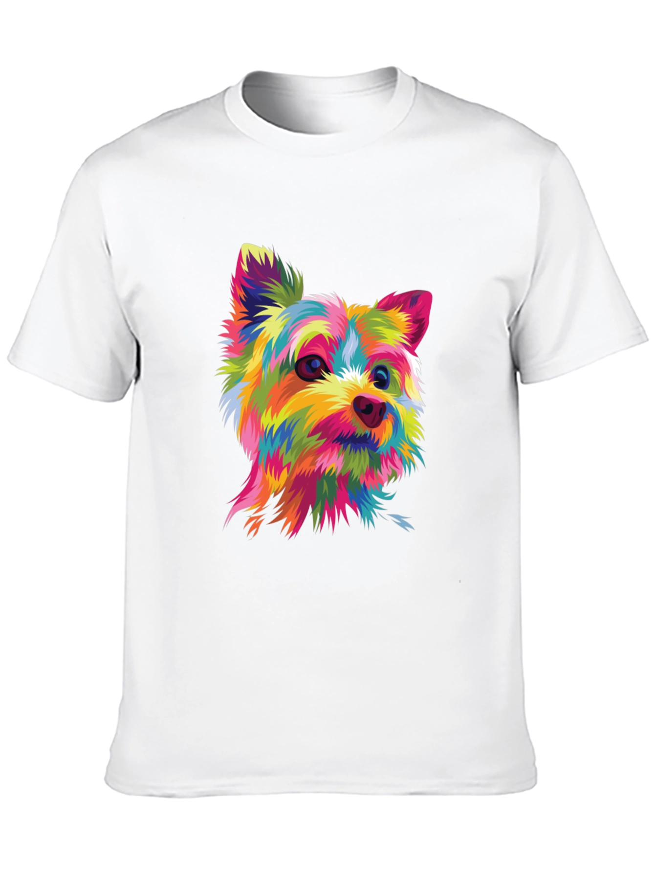 Black Colorful Yorkshire Terrier Graphic T-Shirt view 10