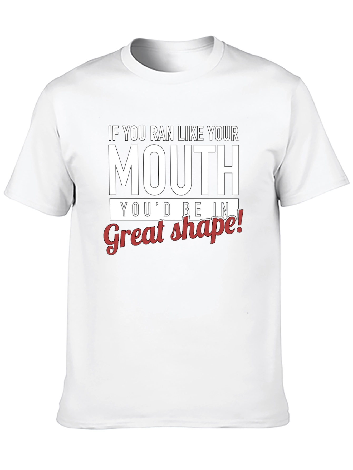 Black Humorous "Run Like Your Mouth" Graphic T-Shirt view 10