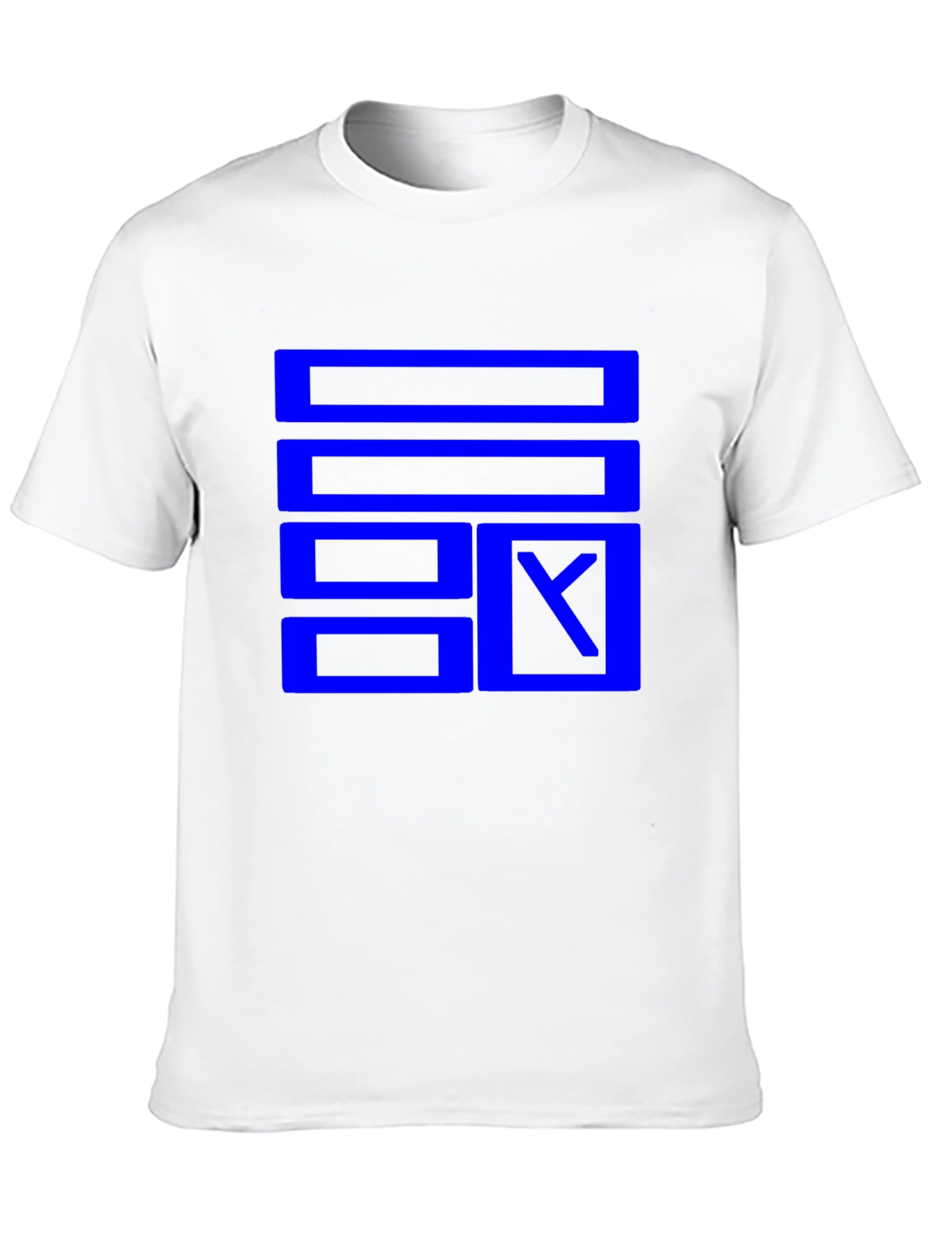 Black Geometric Blue Graphic Print Black T-Shirt view 10