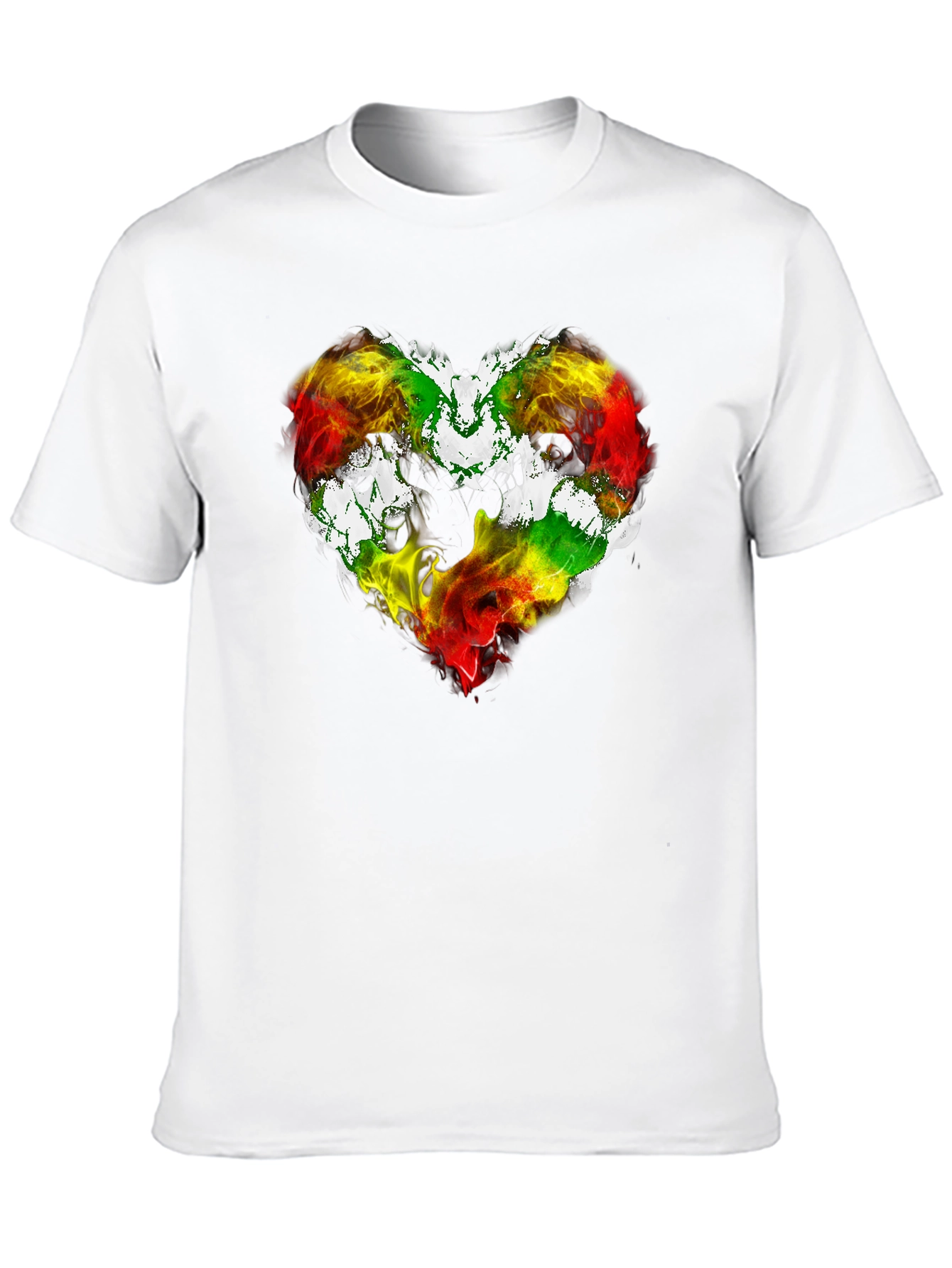 Black Rasta Heart Graphic T-Shirt - Love Reggae Music view 10