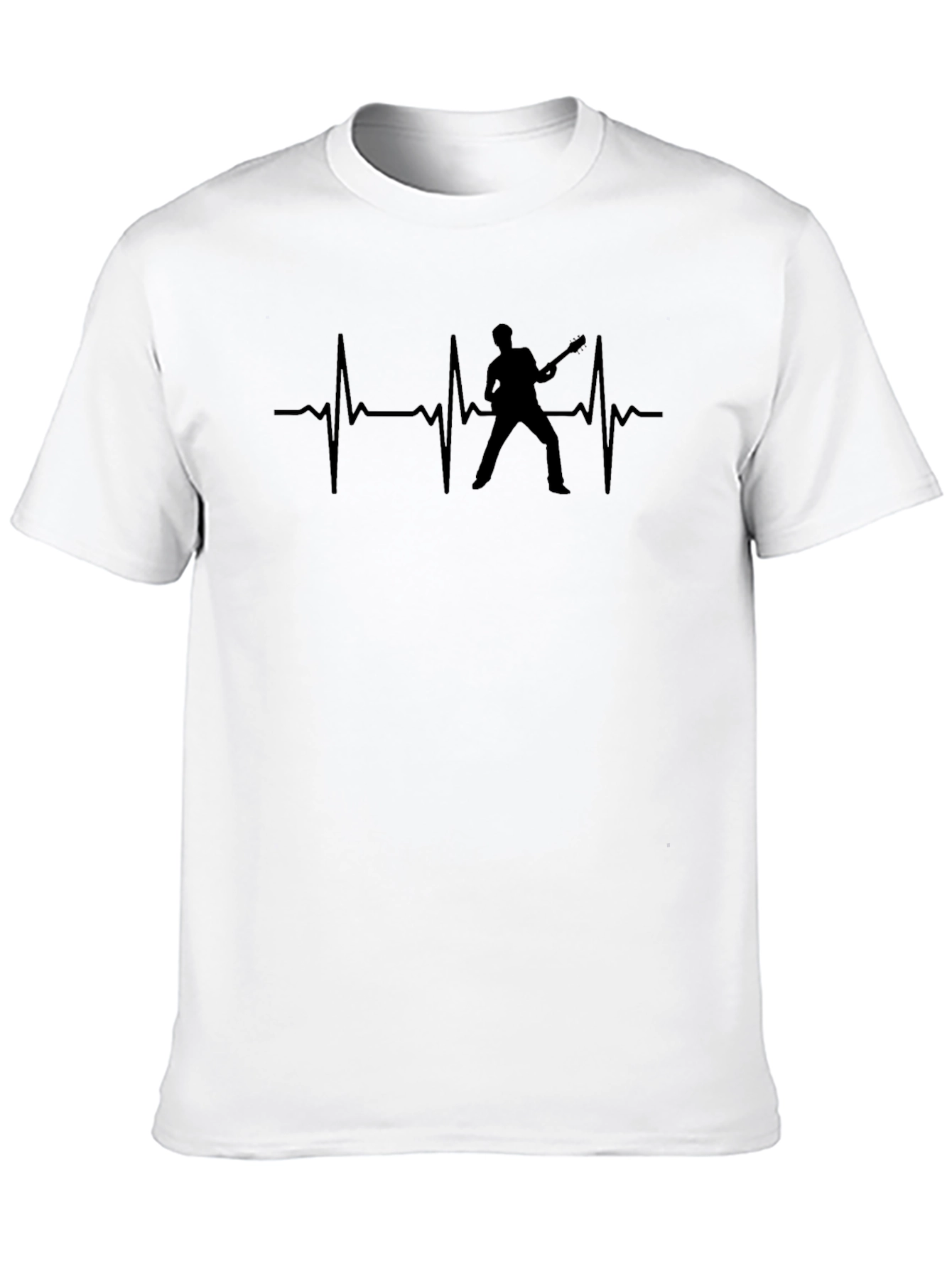 Black Guitarist Heartbeat Graphic T-Shirt view 10