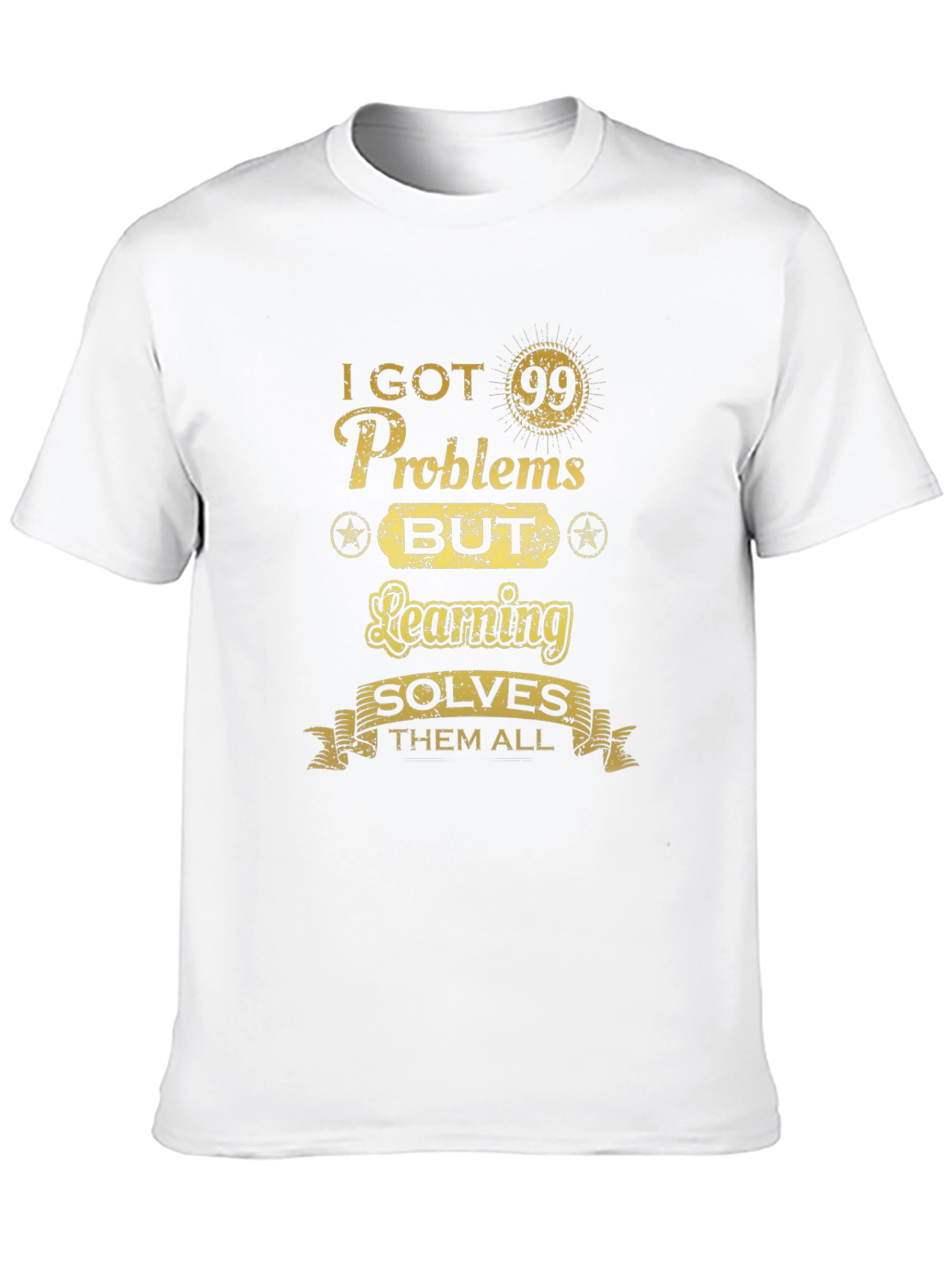 Black I GOT 99 Problems Learning Solves Them All Black T-Shirt view 10