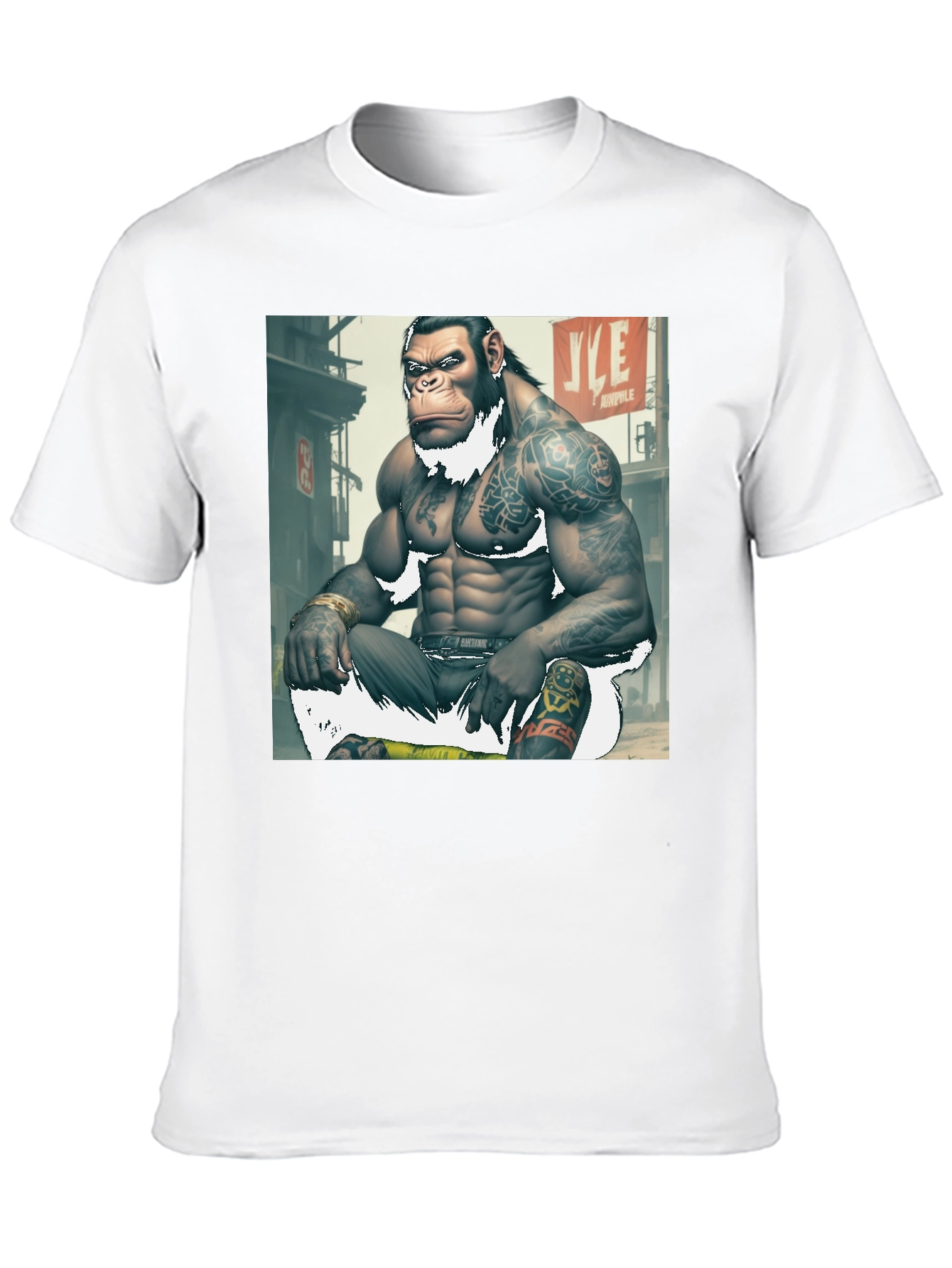 Black Tattooed Gorilla Graphic Tee - Urban Ape Style view 10